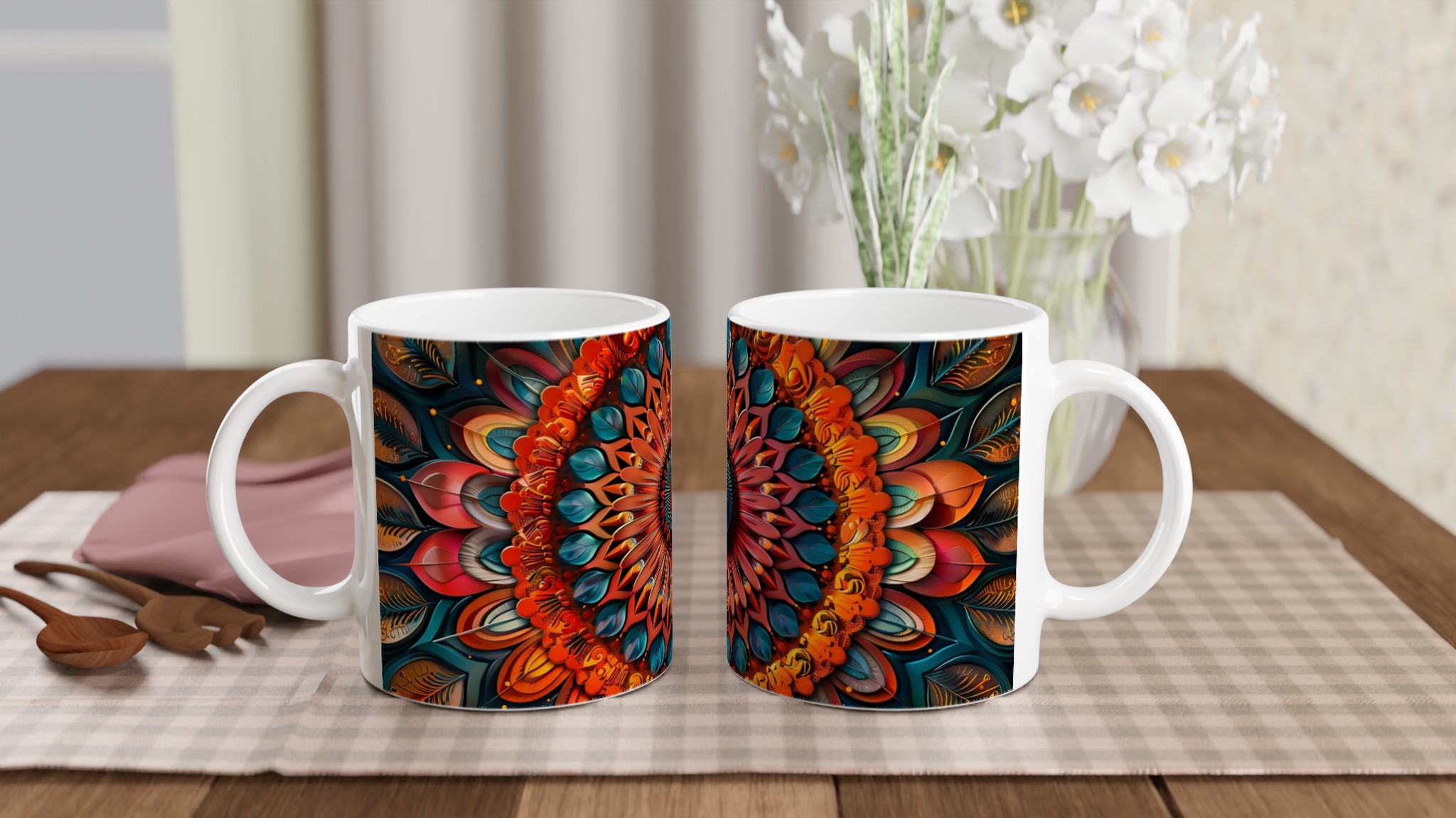 Mångfärgad Mandala Keramikmugg - 11oz Konstnärlig Kaffekopp i Strålande Nyanser, Välj din Favoritfärg! 10 48a05f88-7278-4dc0-8350-b7280982c766