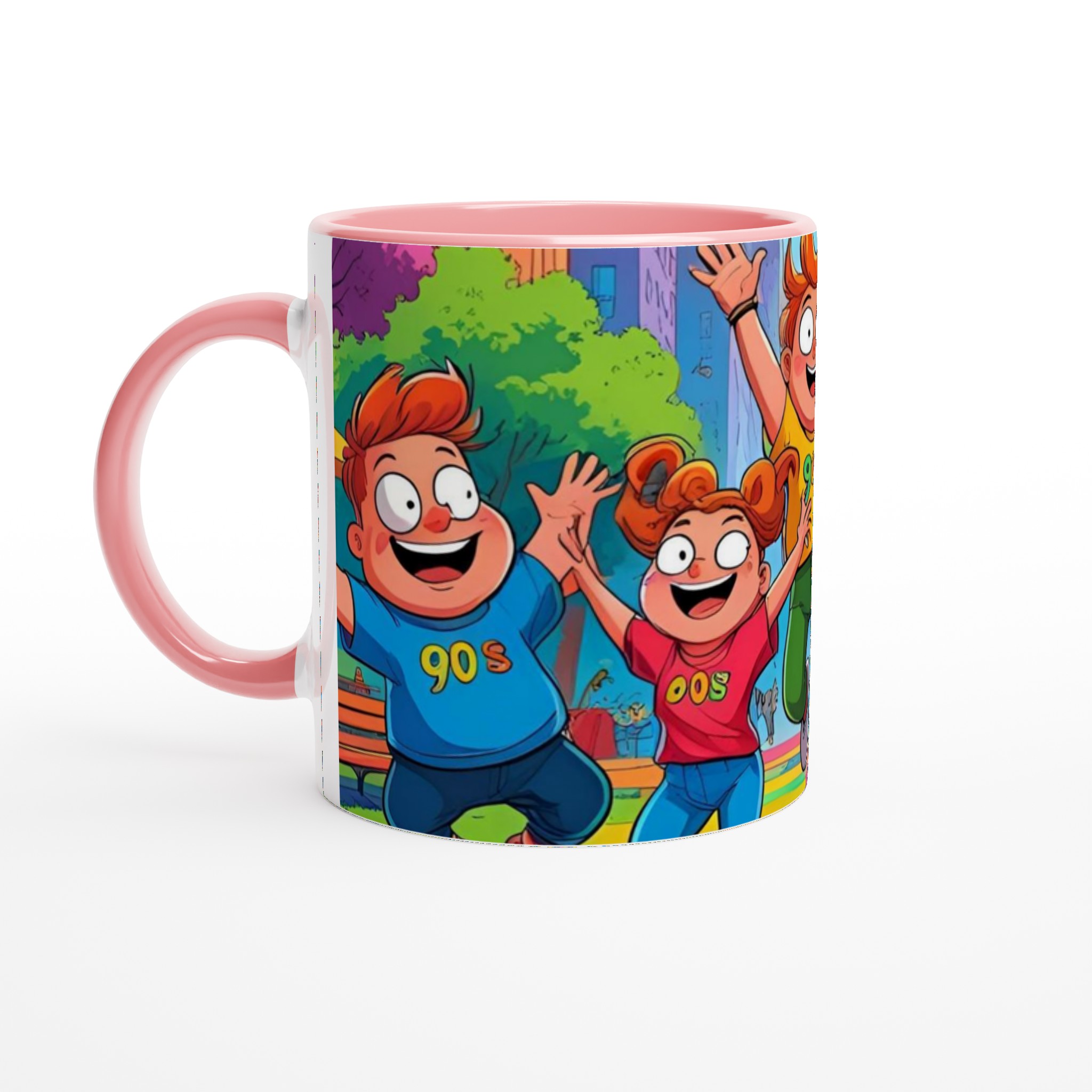 Vit 11oz keramisk mugg med färgstark, lekfull 90-talsinspirerad design – välj bland sju livfulla keramfärger 6 48a938f9-0aa8-4954-8879-485b10bb3a68