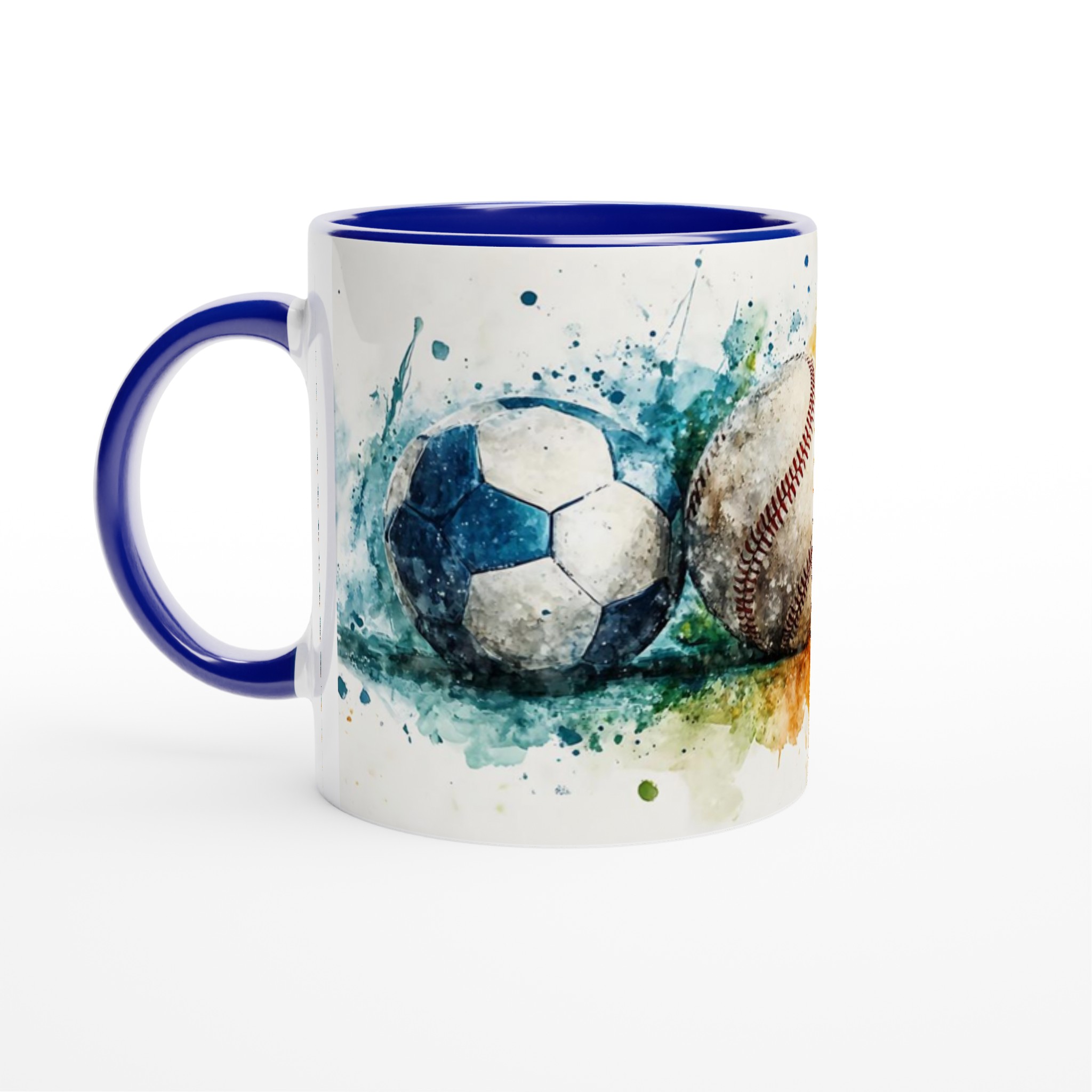 Vit 11oz keramisk mugg med sportig splash i livfulla färger 2 49331467-33da-4066-a2a4-14a2b4380663