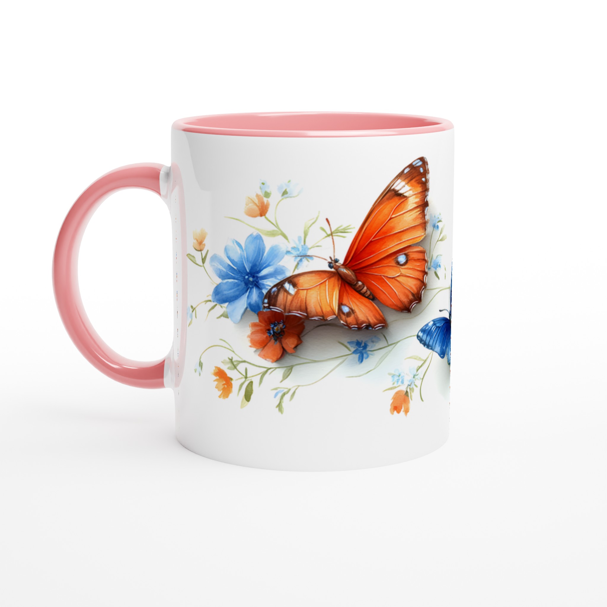 Fjärilsdröm Keramisk Mugg - Akvarellblommor & Fjärilar i Klara Färger, Välj bland Flera Livfulla Nyanser 6 496ad801-f969-4f37-a116-8e5988f00419