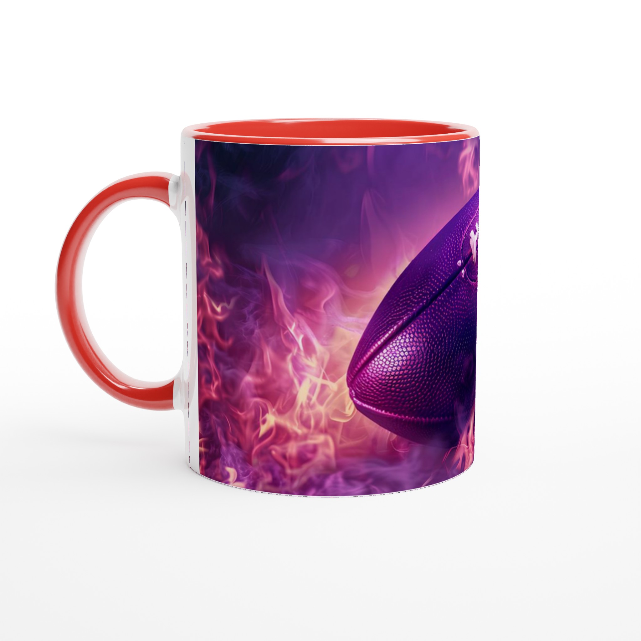 Neon Flame Football Mugg – 11 oz Keramisk Mugg för Sportfantasten i Levande Färger 5 498da323-bae2-448f-9dbb-fb2b9ae23dc7