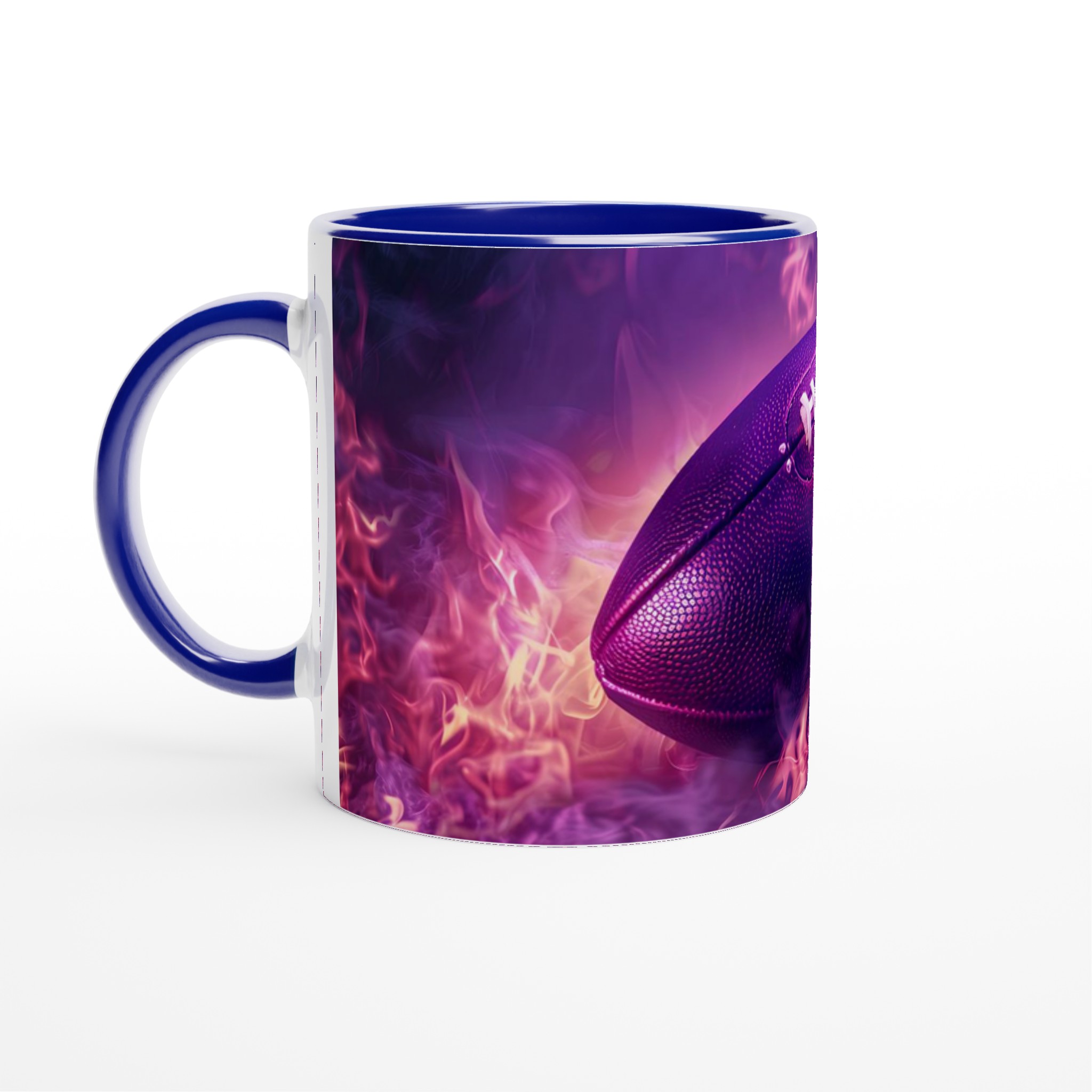 Neon Flame Football Mugg – 11 oz Keramisk Mugg för Sportfantasten i Levande Färger 2 49975962-8e8f-43d4-bcdd-cf90b073d526