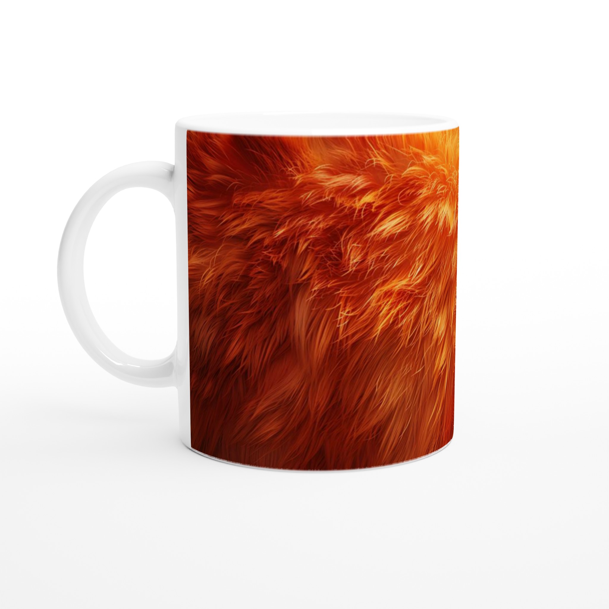 Vit 11oz Keramisk Mugg med Eldig Orange-Hårig Textur – Välj Din Personliga Färg 1 499c5bef-d1ae-454a-b3f2-553bba54011d