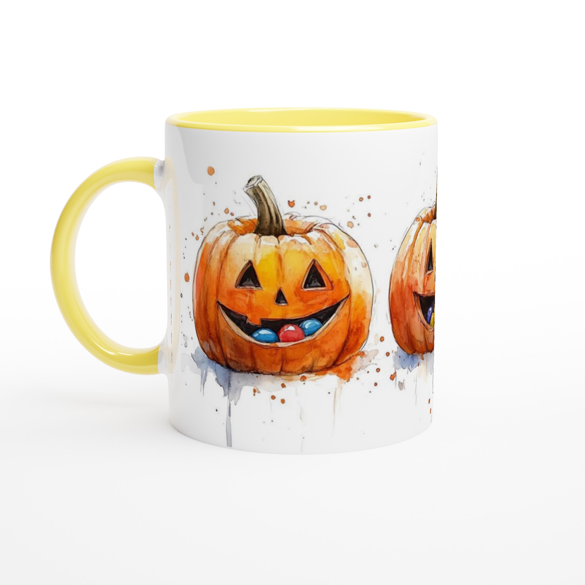 Glad Akvarell Pumpa Mugg – Levande Halloween Motiv på 11oz Keramisk Mugg 3 49bd33bc-4cce-43b8-b1be-814eebd48433
