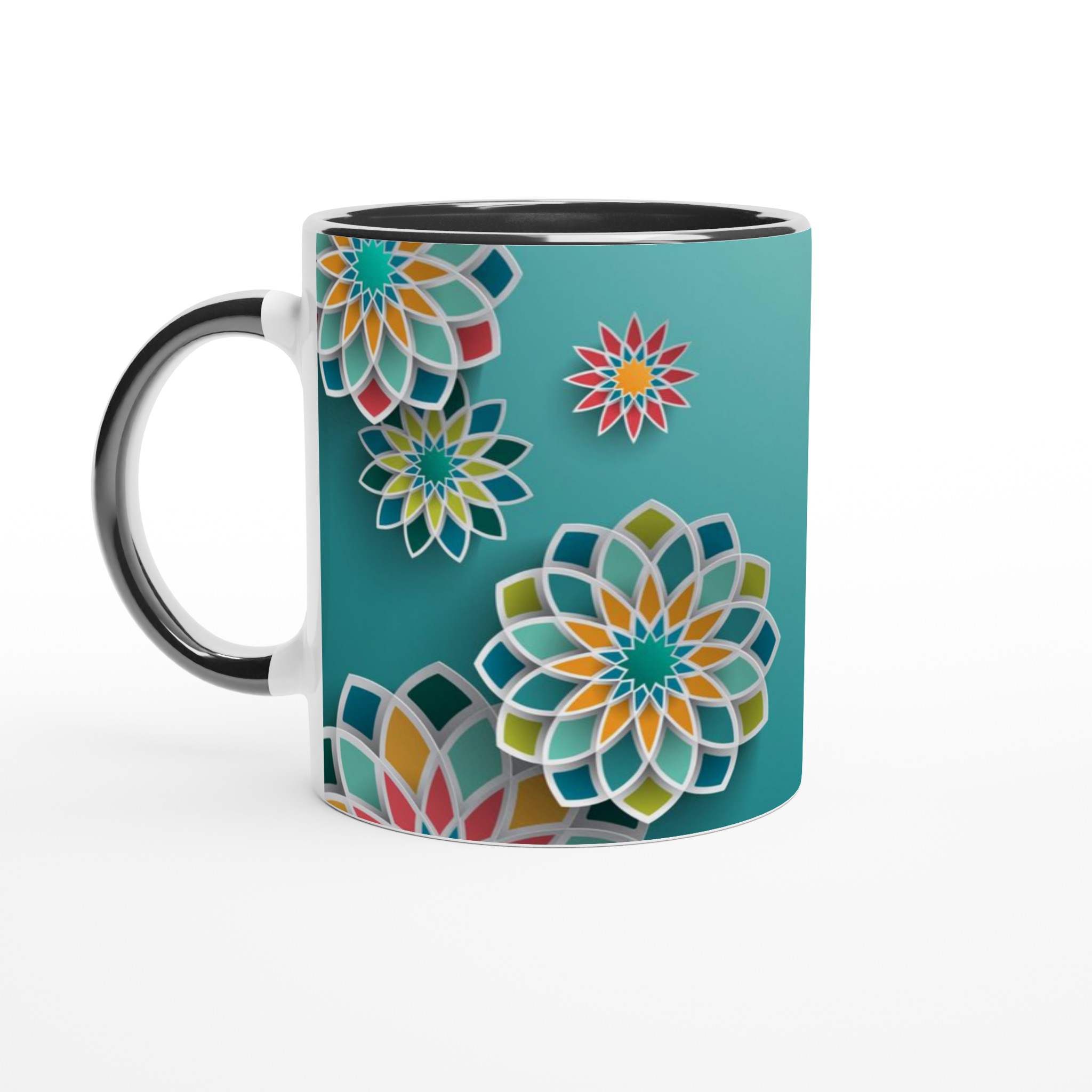 Vit 11oz keramisk mugg med färgstark mönsterdesign i valfri nyans 4 49d11bf4-0379-433e-b263-b7be676c4754