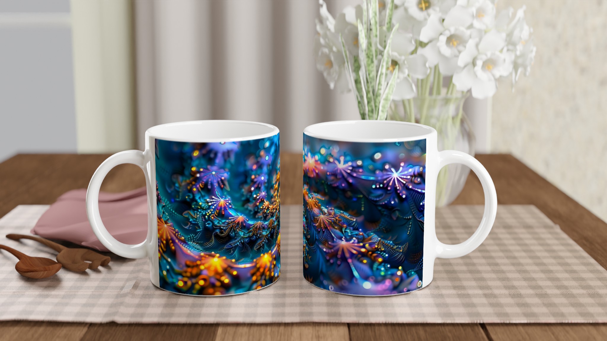 Kosmisk Dans 11oz Keramikmugg – Strålande Fraktal Konst i Din Hand 10 49e4ae41-82b0-429d-a59f-672c56aae137