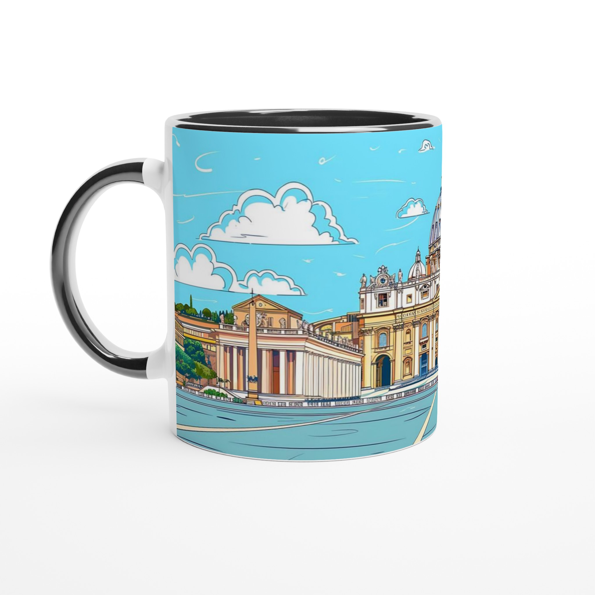 Vatikanstaten Konst Mugg - Livlig Illustration av Peterskyrkan i Din Favoritfärg 4 49eb4541-d63d-404b-9492-07994df93a94