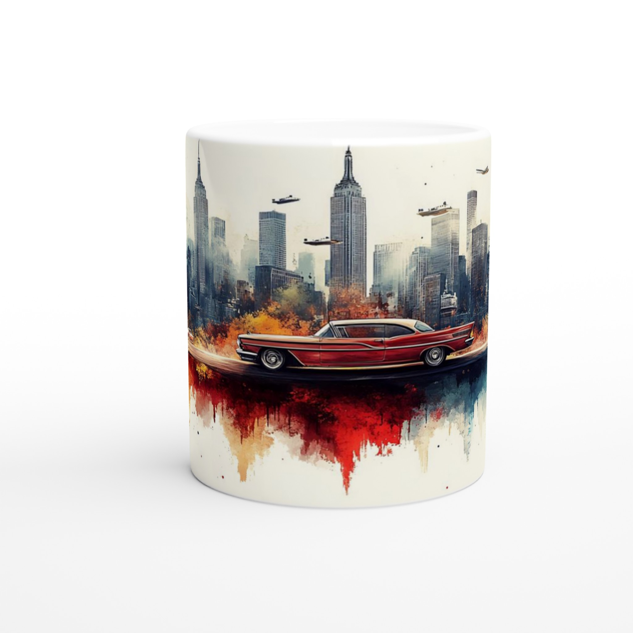 Retro Cityscape Drömmugg – 11 oz Keramisk Kaffemugg i ditt val av färg 9 4a0e64ef-b39c-4079-8406-3e60dc0f279c