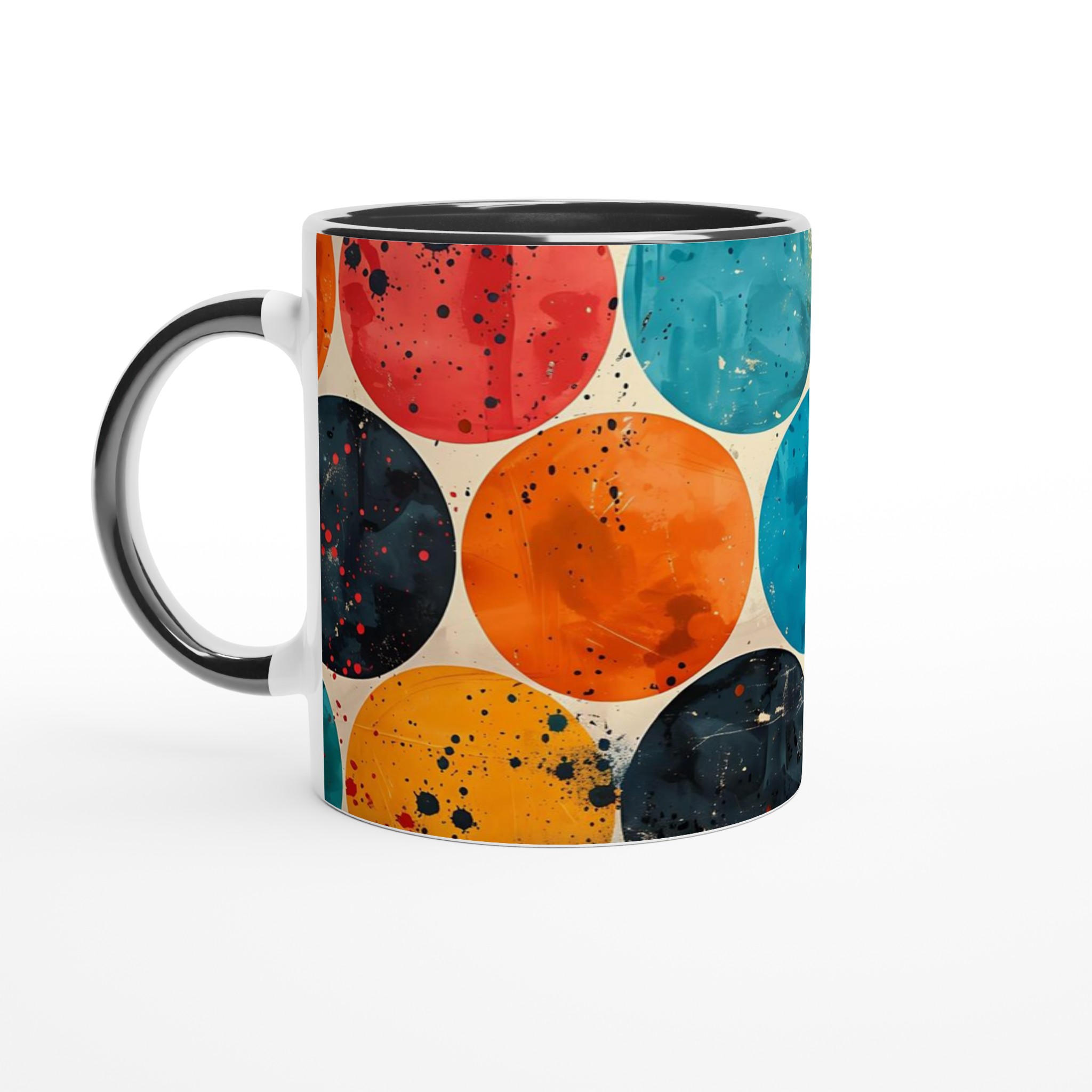Retro Abstrakt 11oz Keramisk Mugg – Konstfulla Cirklar i Livfulla Färger 4 4a8a1d07-2b5c-4455-87bb-2171a0d41d0e