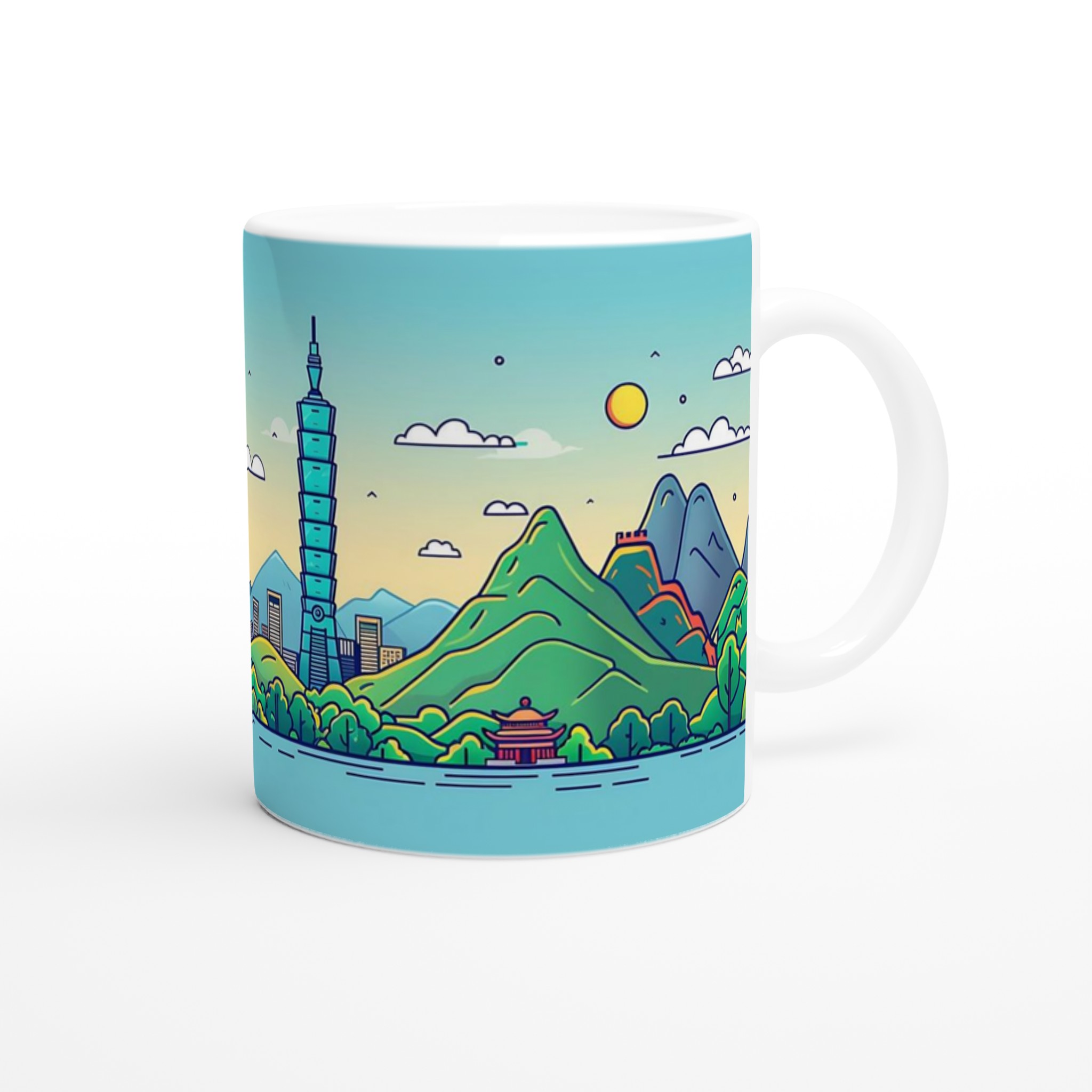 Taiwanesisk Stadsbild Keramikmugg – Livlig Tecknad Design, Perfekt för Kaffeälskare i Valfri Färg! 9 4a8f86af-814f-49a2-9652-aba4cad7f38b