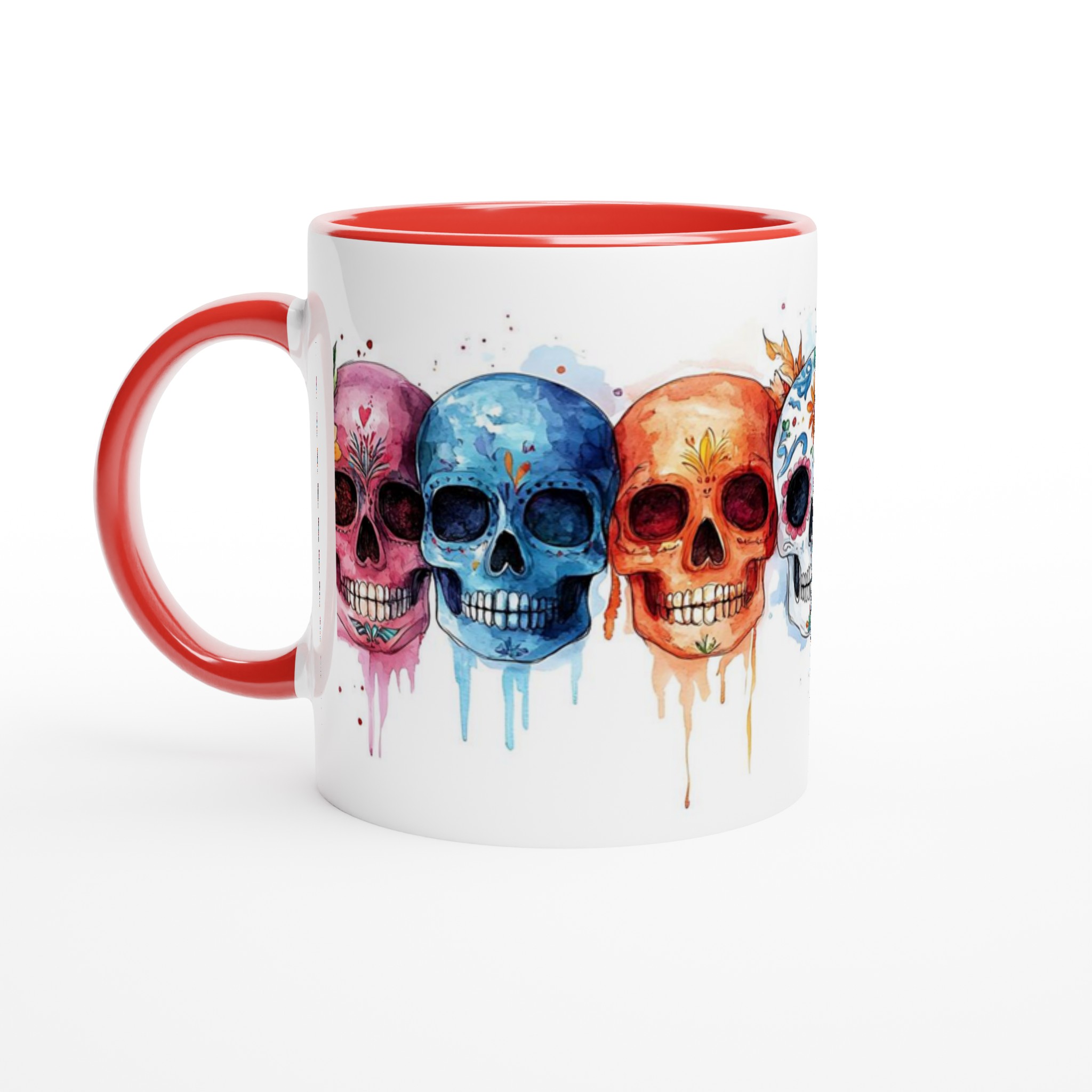 Färgglad Sugar Skull Keramikmugg - Livfull Akvarell Día de los Muertos Design, 11 oz 5 4a912602-e9b6-41c2-88b3-1fe57c93ebf5