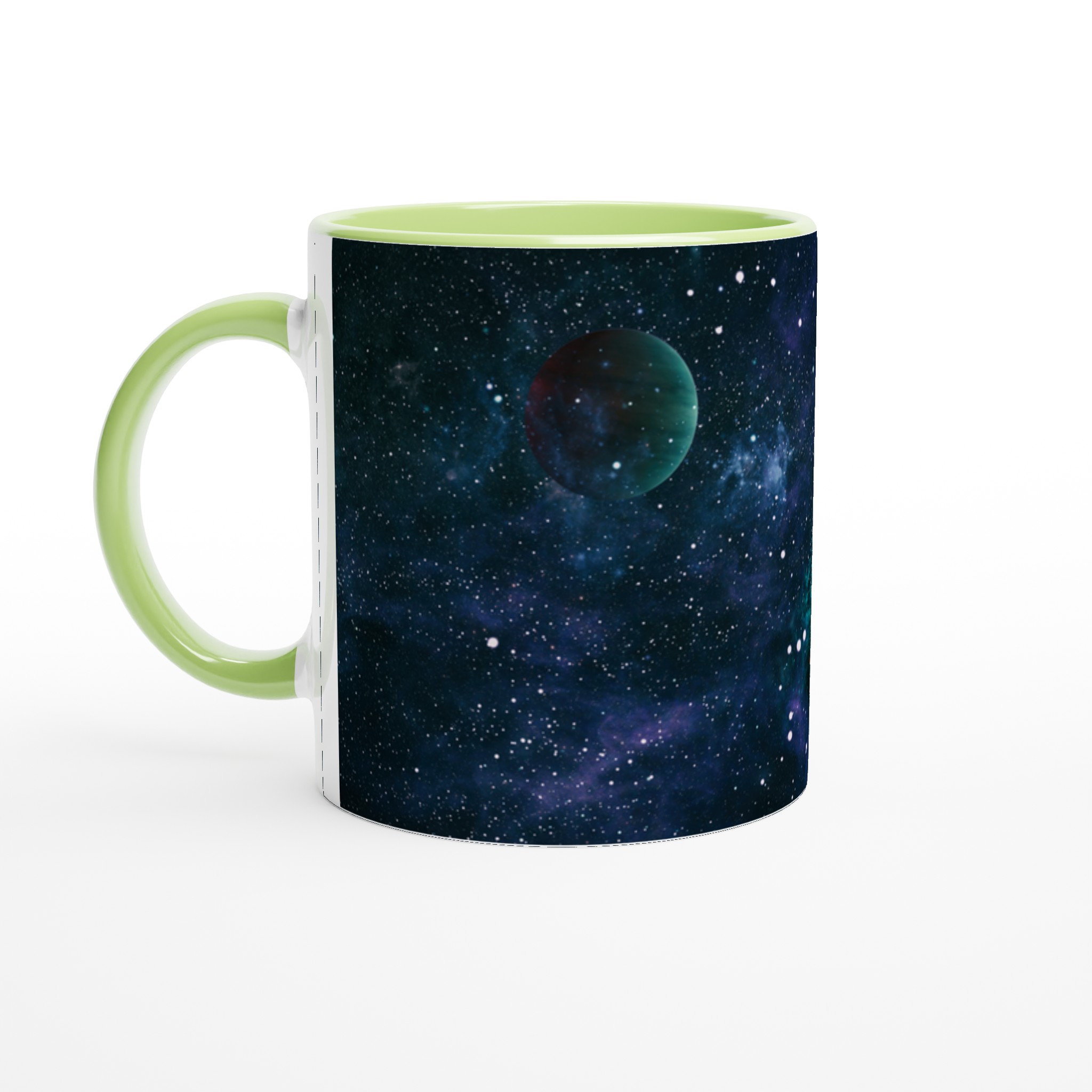 Vit 11oz keramisk mugg med rymdinspirerat kosmosmotiv i flera livfulla färger 7 4a961135-23bf-4147-801c-ef5dd01c0e08