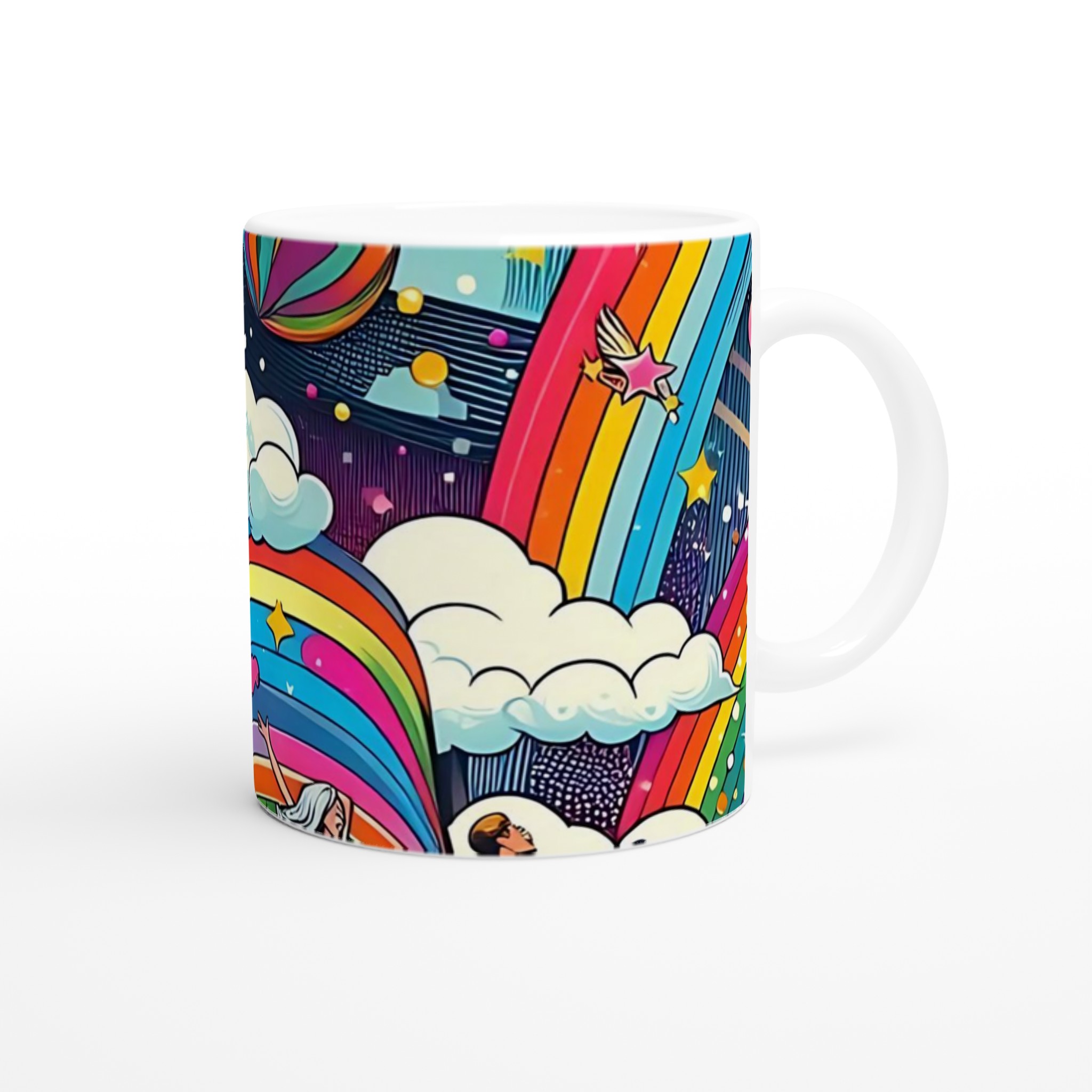 Färgstark 11oz keramisk mugg med regnbågsinspirerat motiv i flera keramfärger 9 4a9cee89-994d-4d1d-a9c4-090511dfba9f