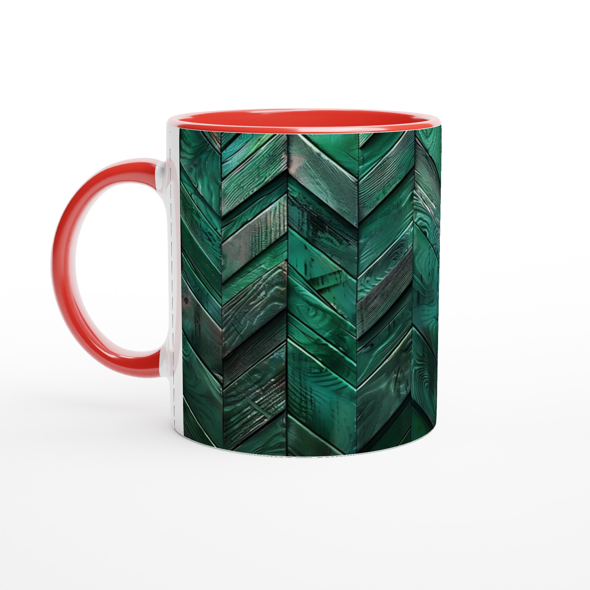 Vit 11oz keramisk mugg med djupgrön trädesign – välj bland sju eleganta färger 5 4adae590-bdda-4ef6-900f-e9174774c3de