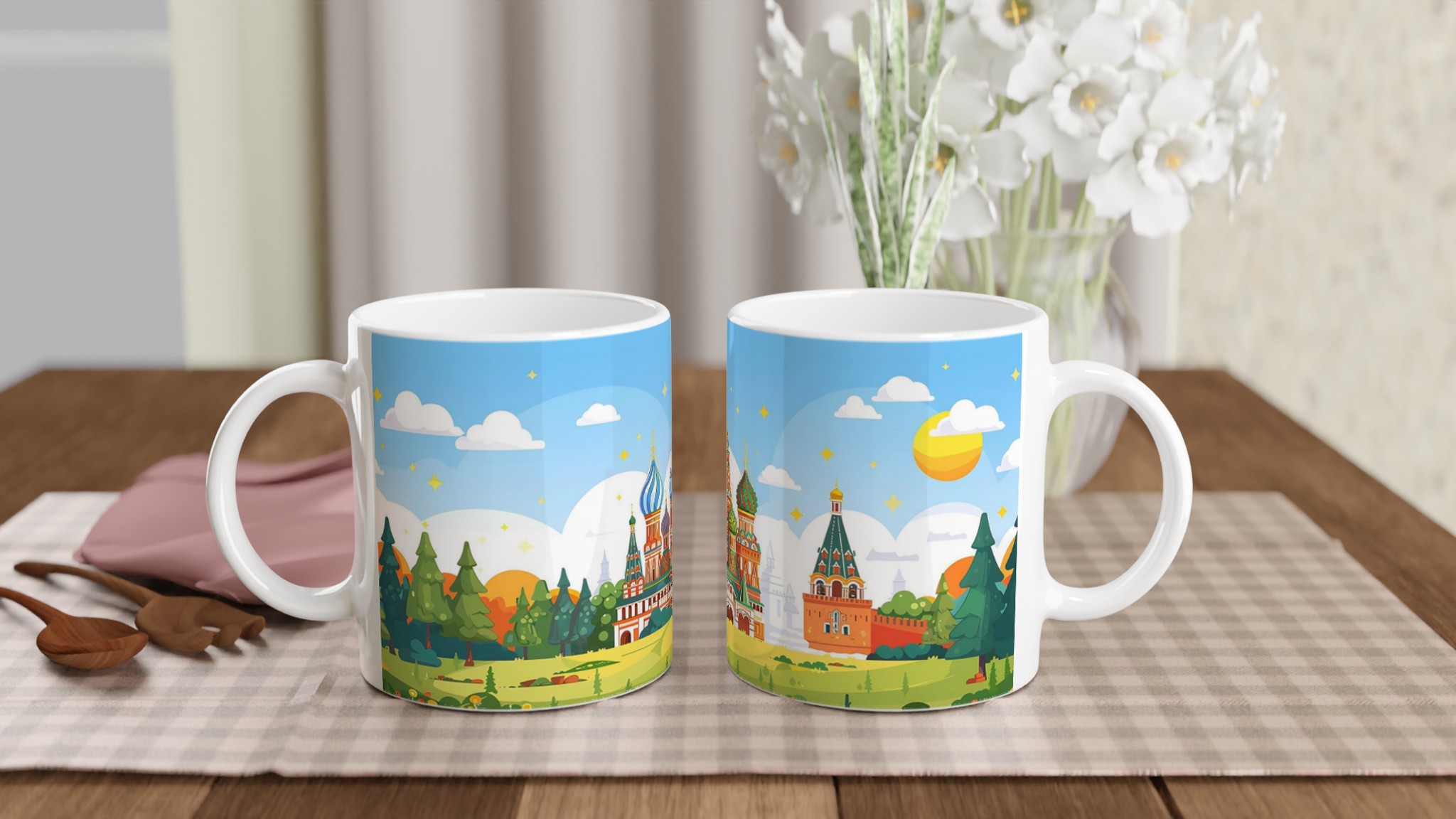 Moscow's St. Basil's Cathedral Mug – Vibrant Russia Landmark Art, Choose Your Color 10 4afbde3f-ca49-43b0-b6a0-59cb64d017c8