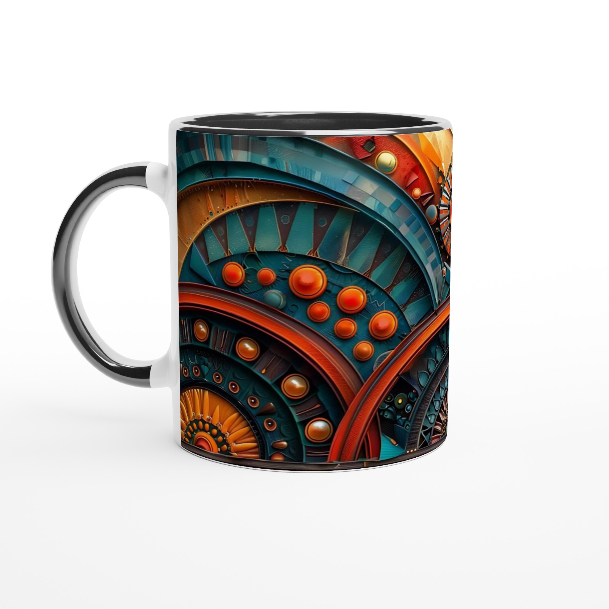 Abstrakt Mandala Keramikmugg - Livfulla Turkosa och Kopparfärger, 11 oz 4 4b17955c-159e-49de-8542-9b7098a4214f