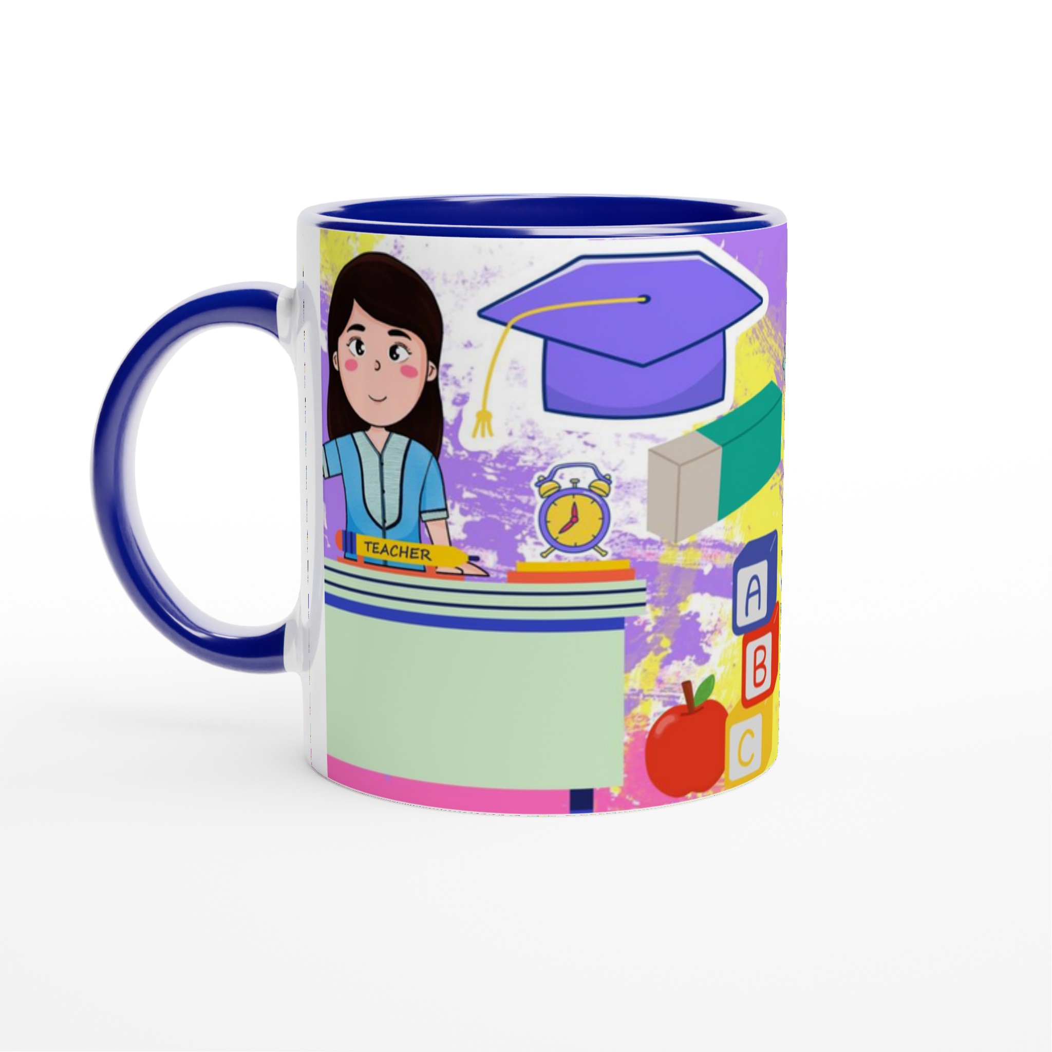Vit 11oz keramisk mugg med färgglad lärare- och skoltema – välj din perfekta färg 2 4b342157-e1d9-4085-bbc3-1dd6cd8afb4b