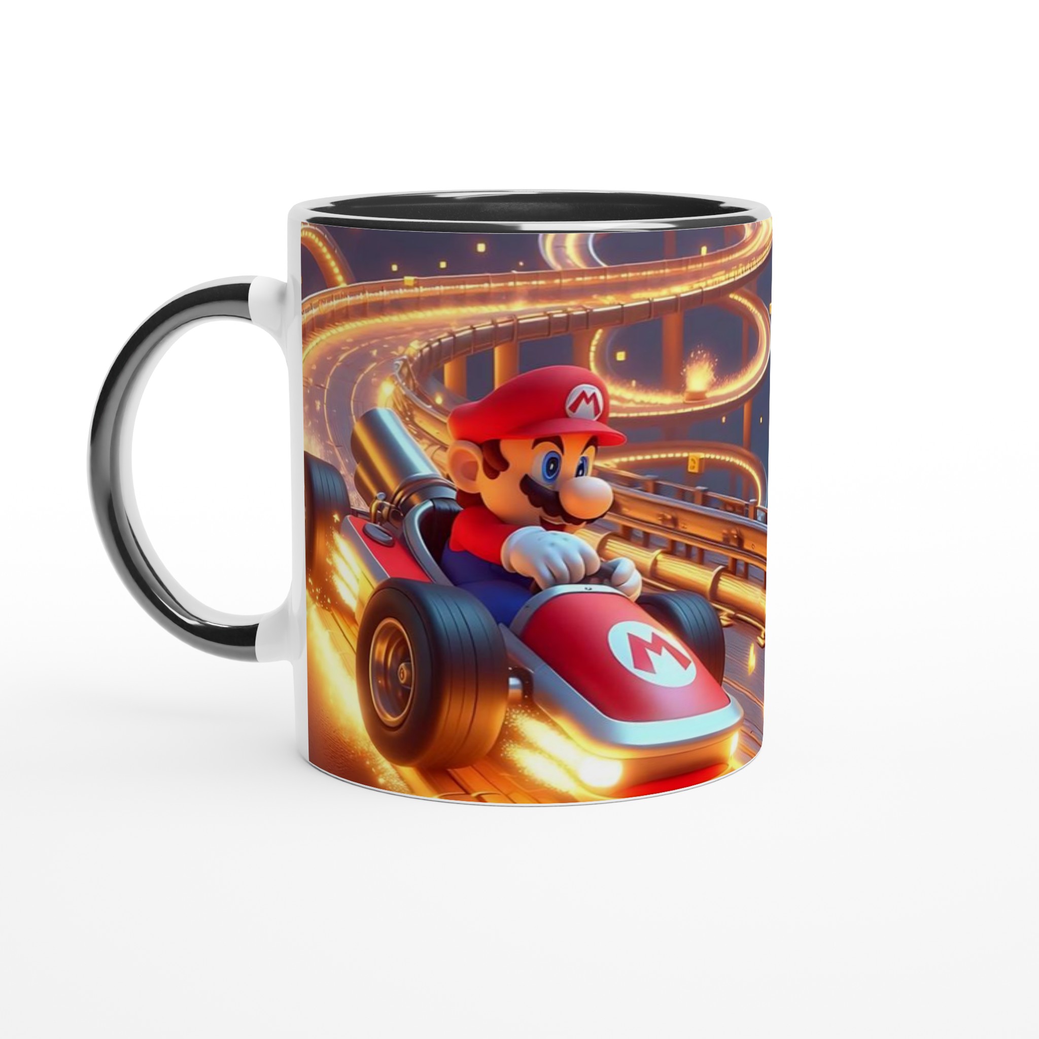 Vit 11oz keramisk mugg med dynamiskt racerbilsdesign i ditt val av sju färgstarka nyanser 4 4b3d1ef5-59b5-46b5-9ddf-be20749769f7