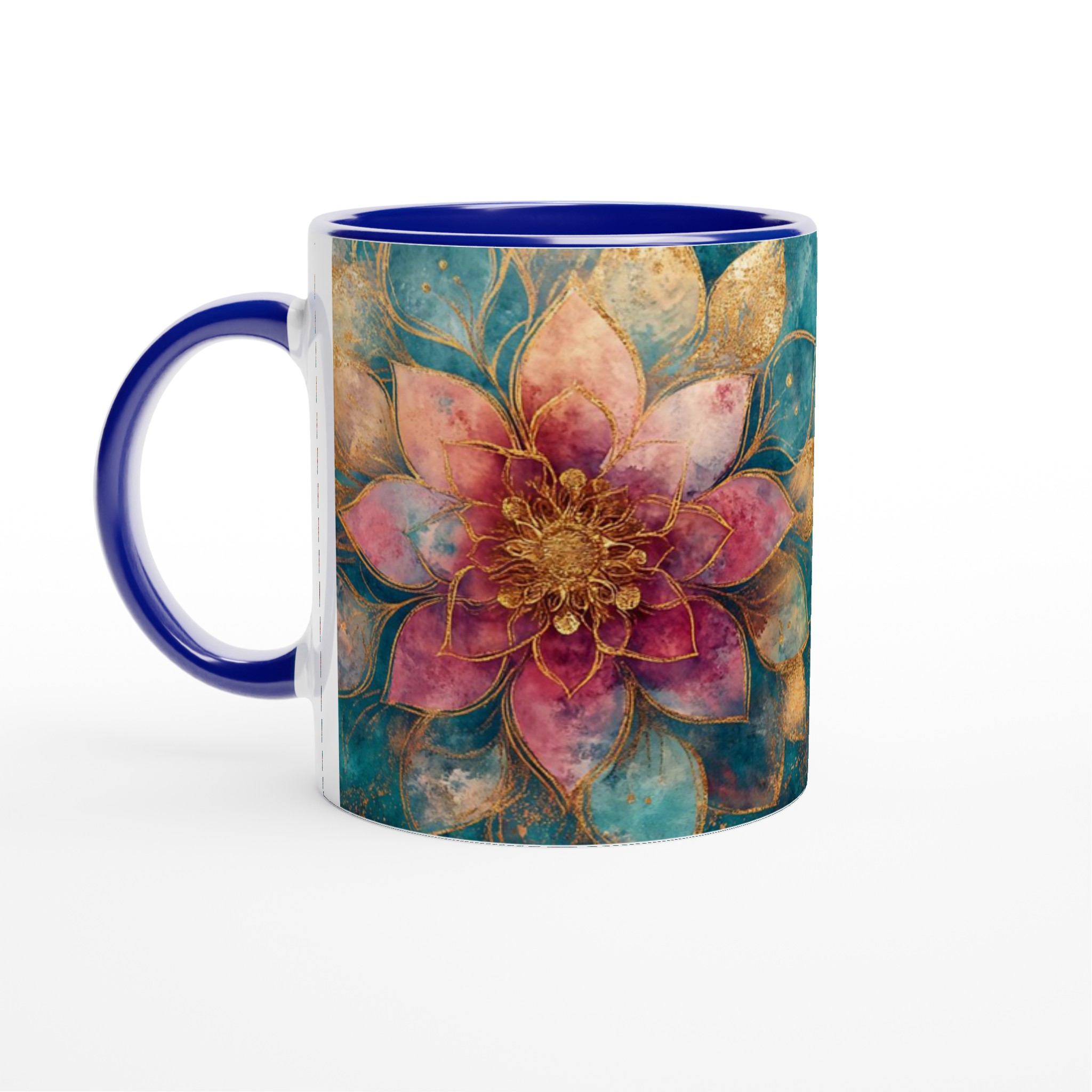 Lyxig Keramisk Mugg med Gulddetaljer & Akvarellblomma – 11oz, Välj Din Färg! 2 4b4a31c8-e254-4d33-90c1-4e9198f064eb