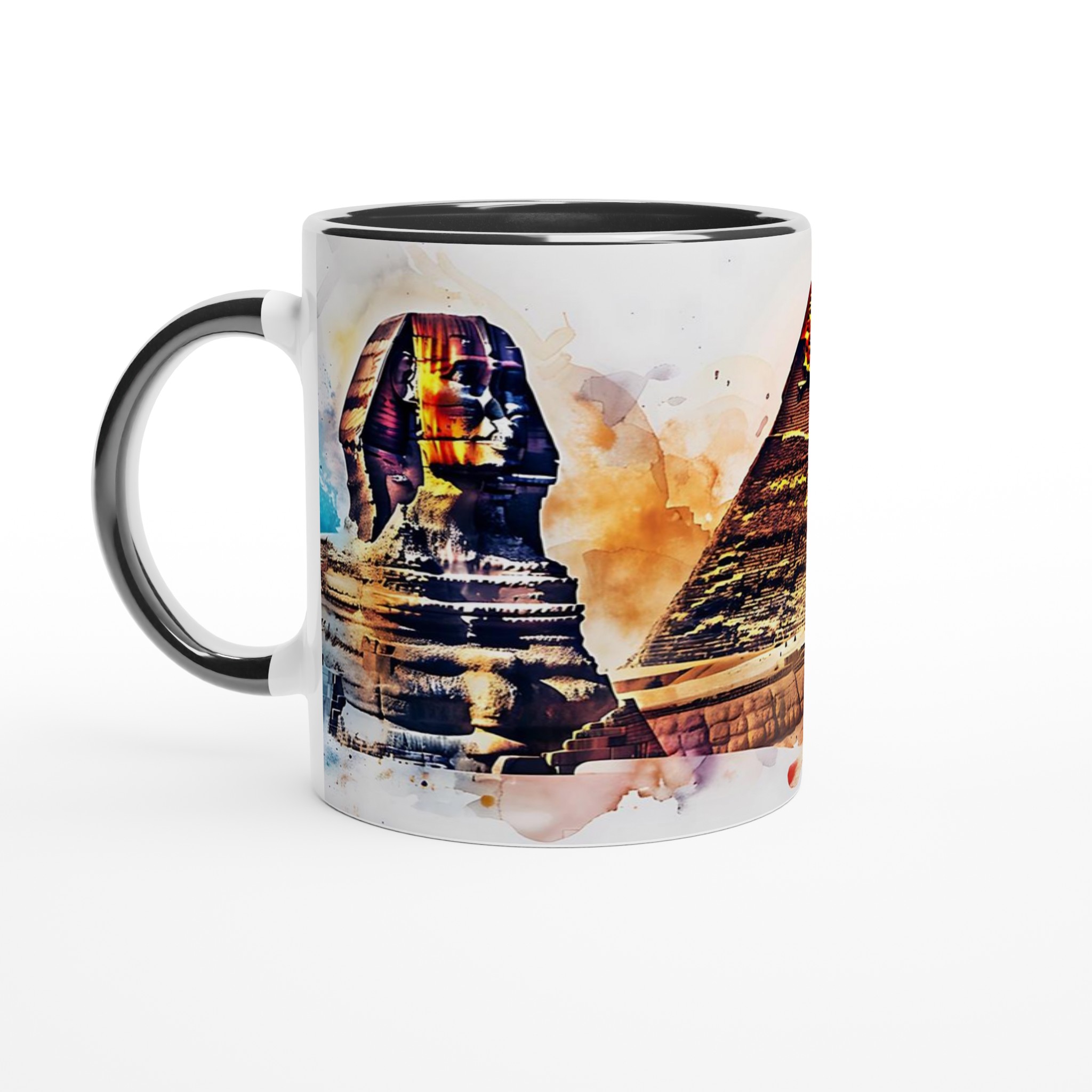 Egyptisk Akvarell Mugg - Mystisk Pyramider & Sfinxer Konst Mugg i Flera Färger 4 4b89bff3-4478-4b73-8d6b-bbdf26d73427