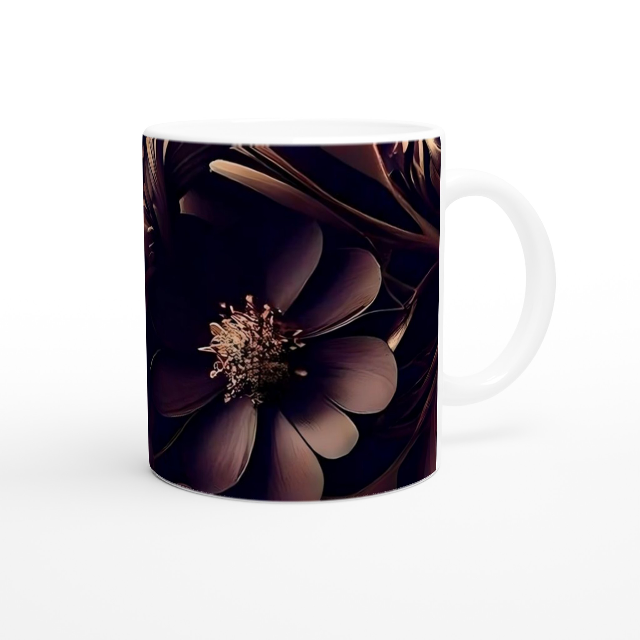 Premium 11oz Keramisk Mugg med Eleganta Mörka Blommor – Välj Din Färg 9 4b9eb5eb-9abe-4b5d-b881-0085fc51f56a