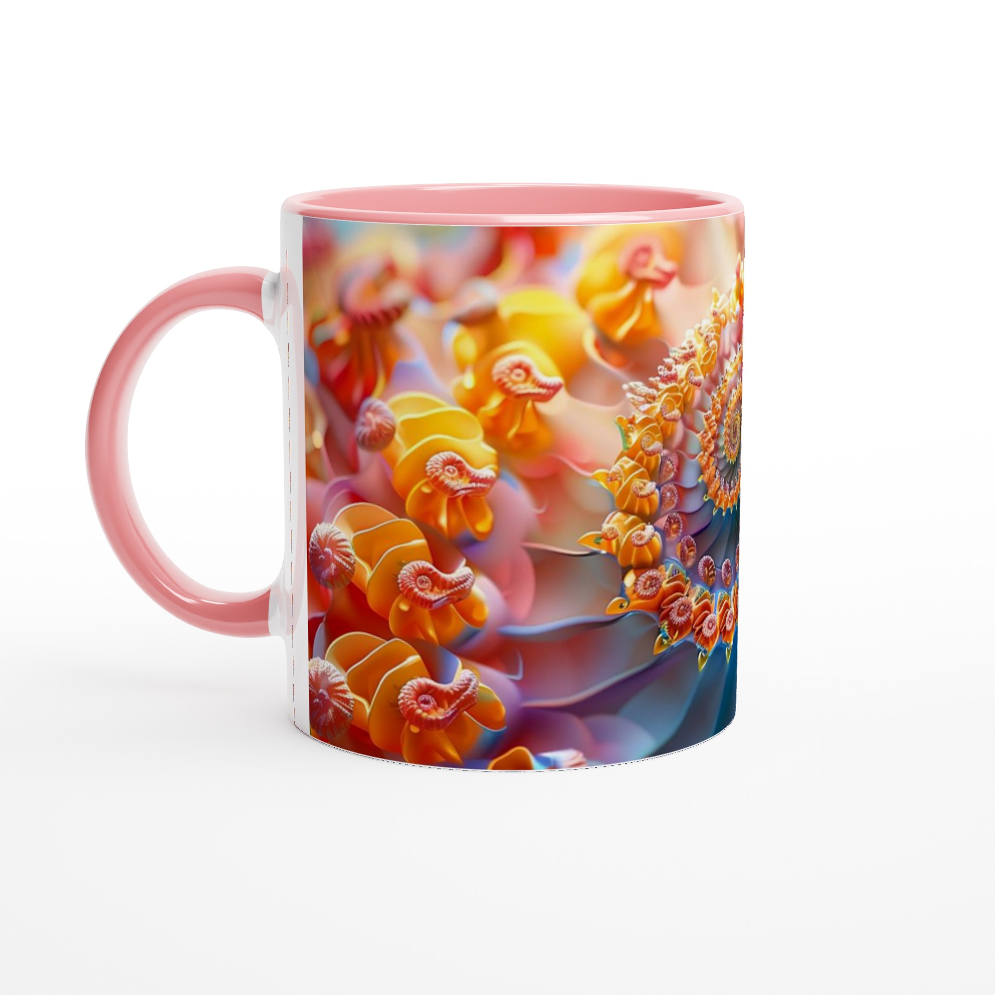 Abstrakt Fraktal Konst Mugg – 11oz Keramisk Kaffekopp i Klara Färger 6 4ba42efd-6bfe-49a7-9c58-d20060f58ffe