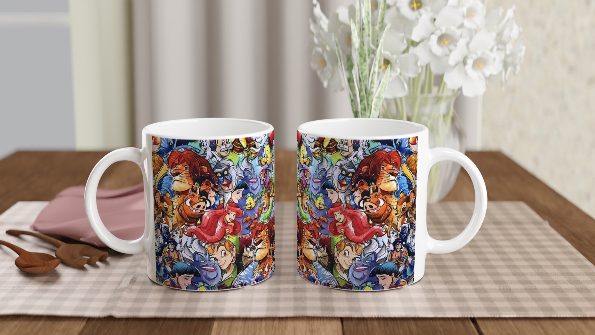 Vit 11oz keramisk mugg med färgstark, ikonisk Disney-karaktärsgalaxi – välj din perfekta färg! 10 4ba49faa-9d46-4771-9f9d-1c0fd867167b