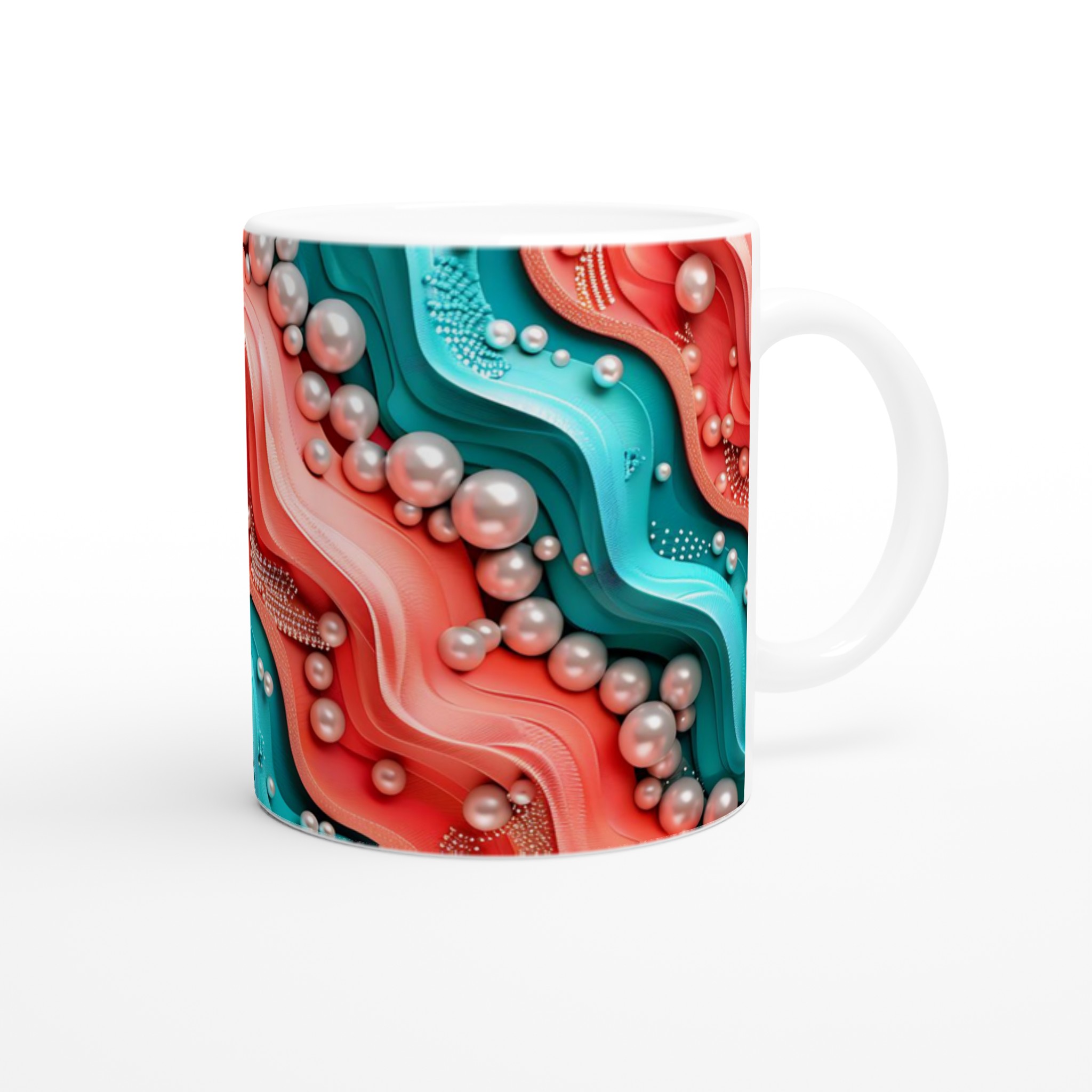 Vit 11oz Keramisk Mugg med Abstrakt Vågmönster i Livfulla Färger – Välj Bland Sju Eleganta Färgalternativ 9 4be5ef53-7b35-400f-ae3a-5fa32c10c010