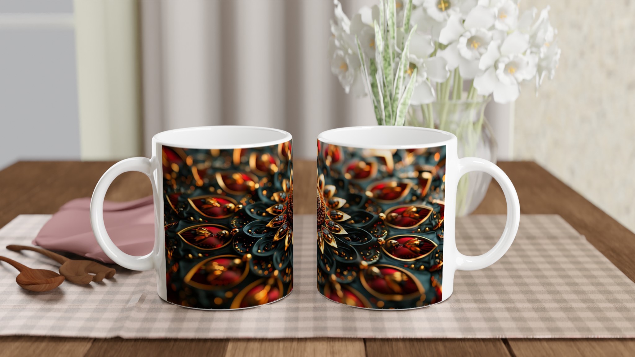 Lyxig Mandala Keramikmugg - 11oz i Valfri Färg, Diskmaskin- & Mikrovågsugnssäker 10 4bf65fba-6f76-4bc9-aa92-62ce099dfe2b