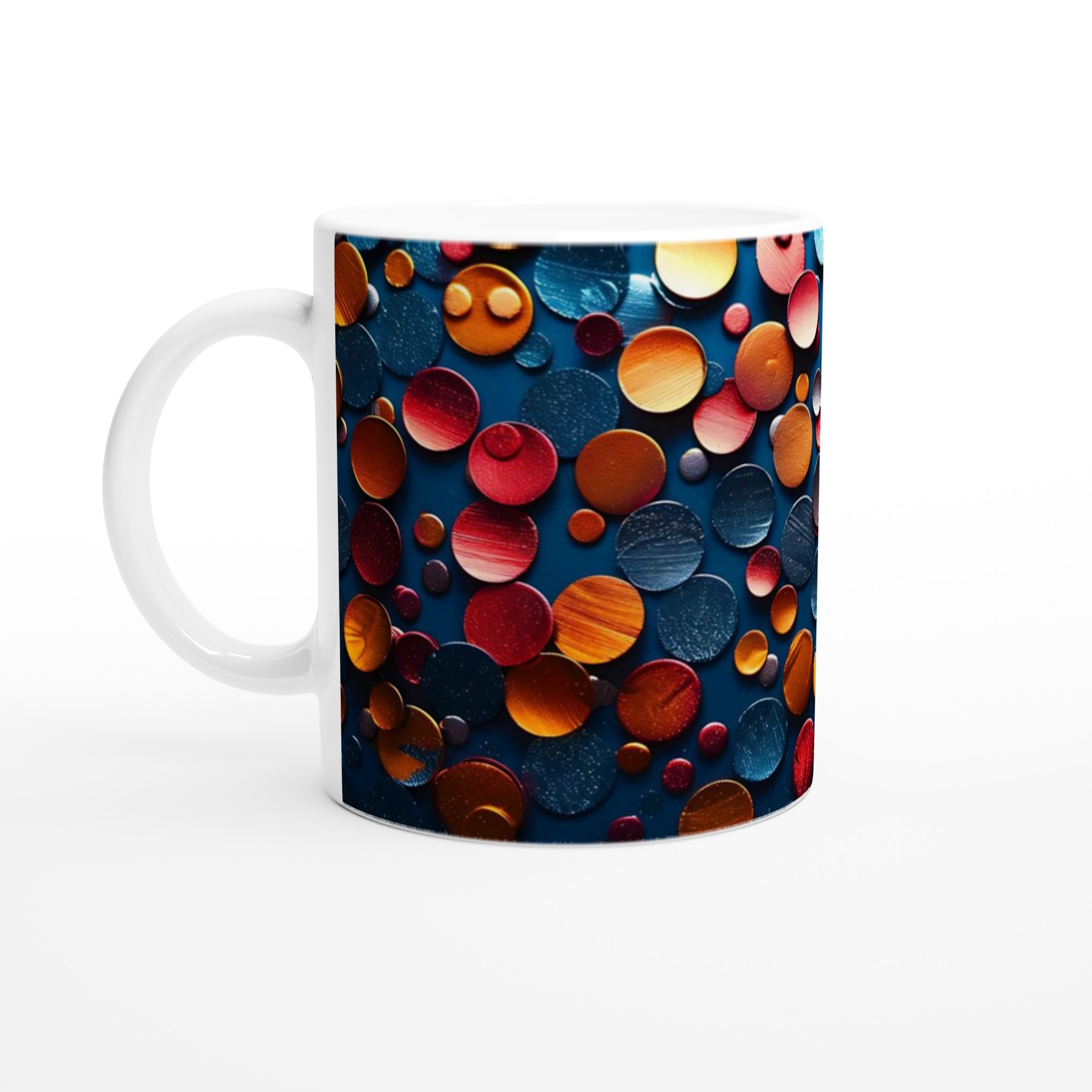 Abstrakt Punktmönster Keramikmugg – 11 oz i ditt val av sju livfulla färger 1 4c14918c-0efe-4631-a045-597ad5ed75b5