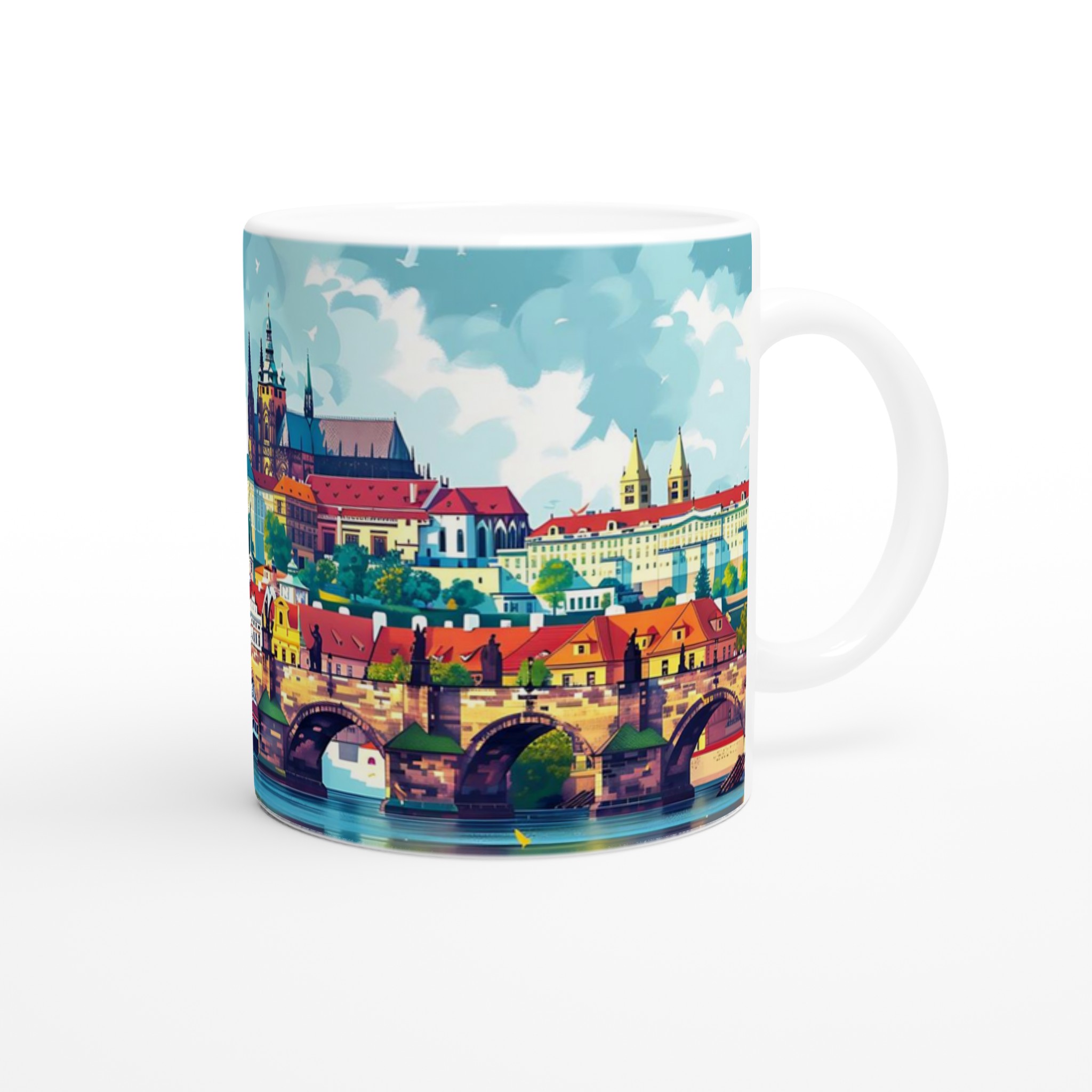 Prague Cityscape Illustration Mugg – Färgstark Keramikmugg, Välj din färg! 10 4c168e4f-1c32-41e9-9945-db94b88908bf