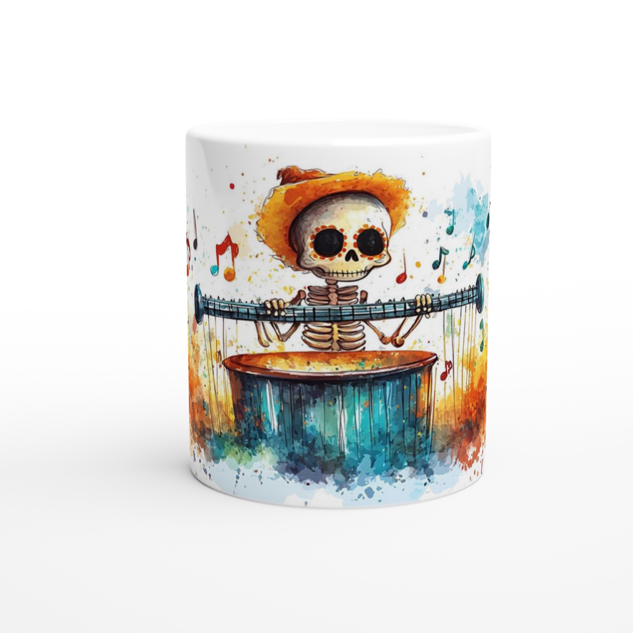 Fiesta Skelett & Akvarell Mugg - 11oz Keramik för Kaffe, Te & Glädje i Valfri Färg! 8 4c319cda-46e9-4df5-83bc-ca03590308b7