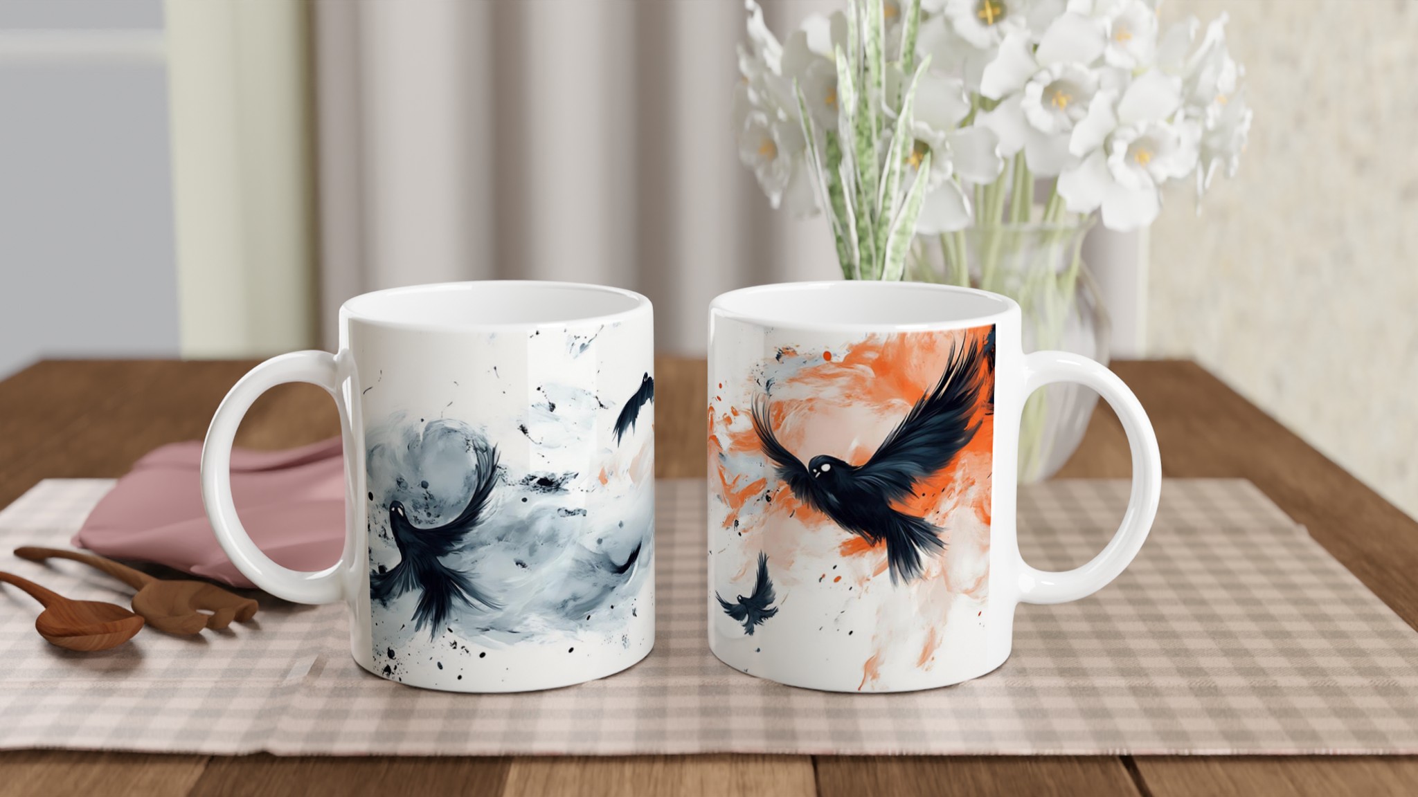 Mystiska Mörka Fåglar Keramikmugg – Abstrakt Konst för Kaffeälskaren i Valfri Färg! 10 4c538b45-25af-455f-baea-c50127da38d7