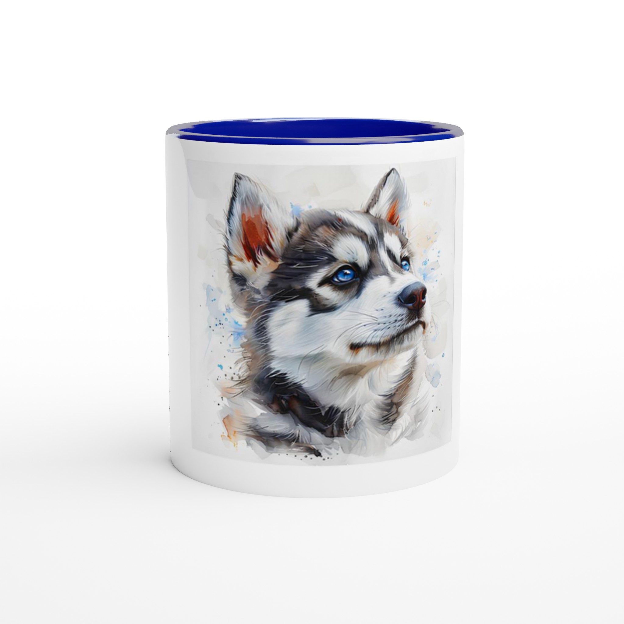 Vacker Husky Valp Akvarell Keramikmugg – Färgad insida & handtag i ditt val av 6 nyanser 5 4c8a21dc-b40b-46e3-87d4-87455c33042d