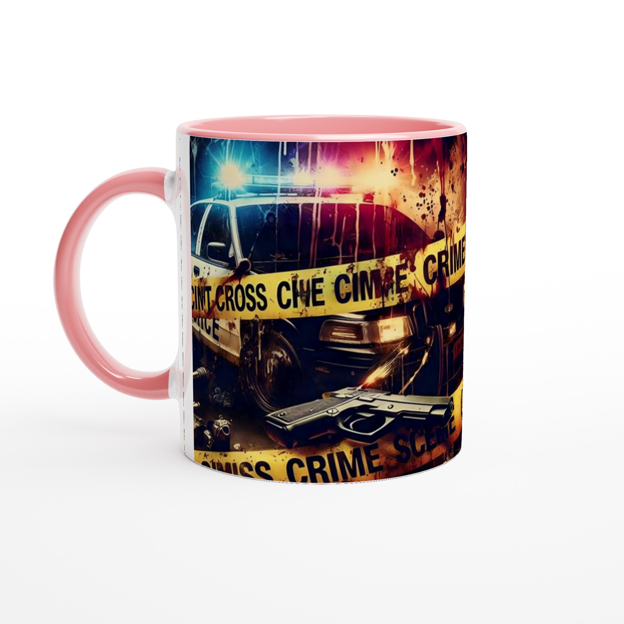 Vit 11oz keramisk mugg med dramatiskt krimtema i livfulla färger 6 4c9a380b-8e97-41dd-bcad-889fbb3f2ea9