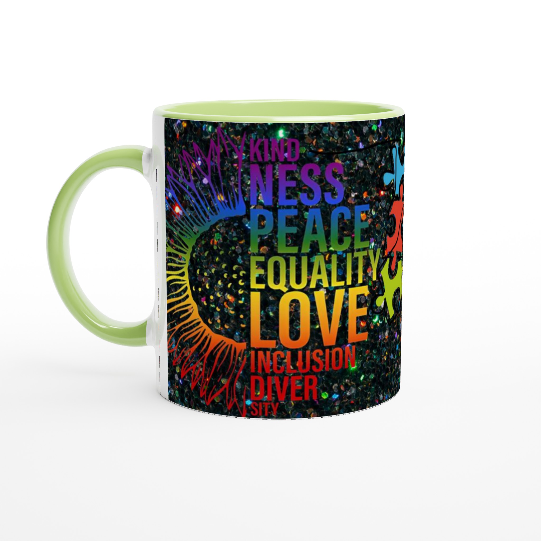 Vit 11oz keramisk mugg med färgglad inkluderingsdesign i din favoritfärg 7 4d68238b-cd93-4a45-ab96-968cd27c4cea