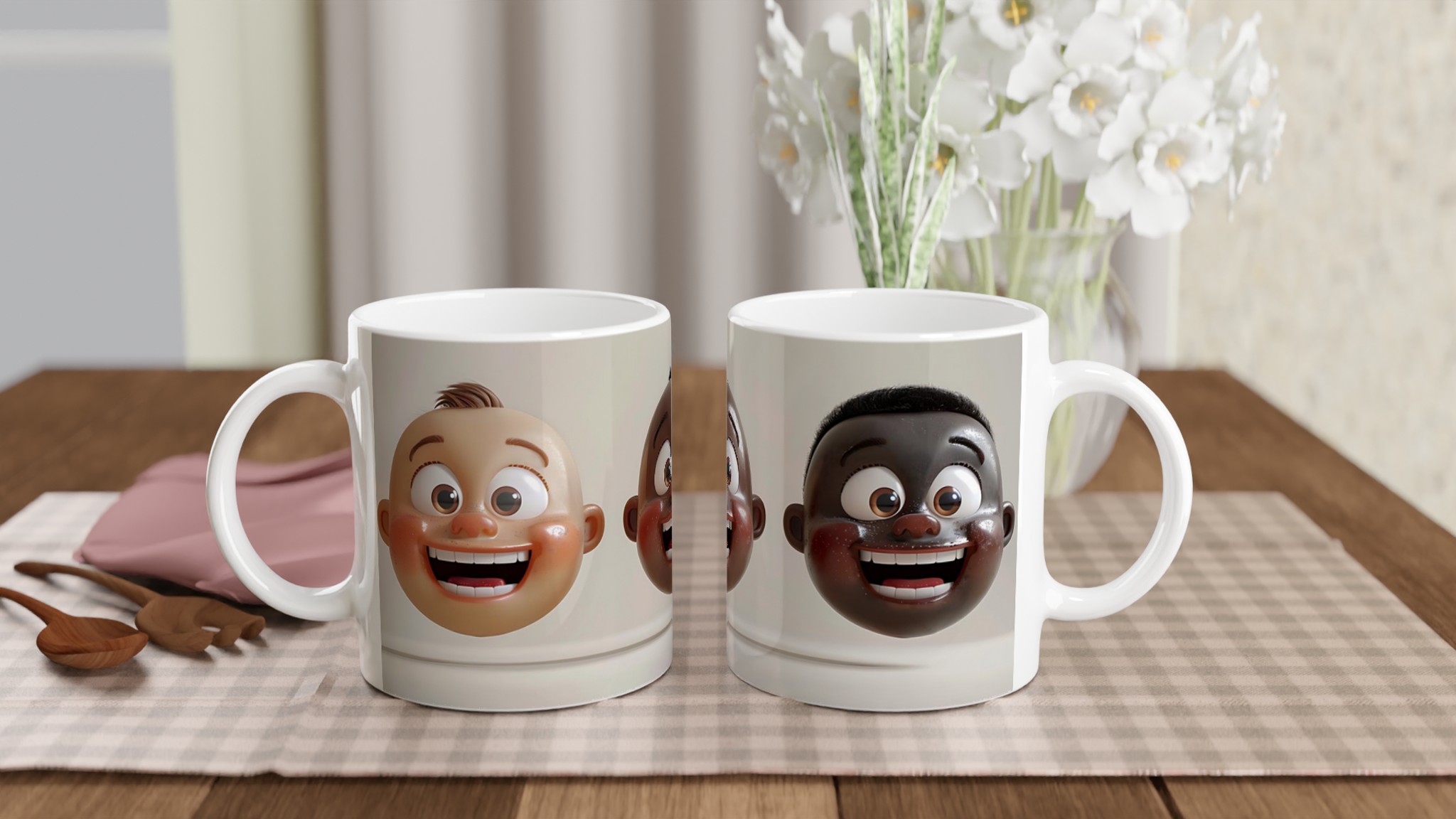 Glad Baby Ansikte Mugg - Personlig 11oz Keramisk Mugg i Ditt Val av Livfulla Färger 10 4d6925aa-3306-4f9e-abc3-d9878c837e79
