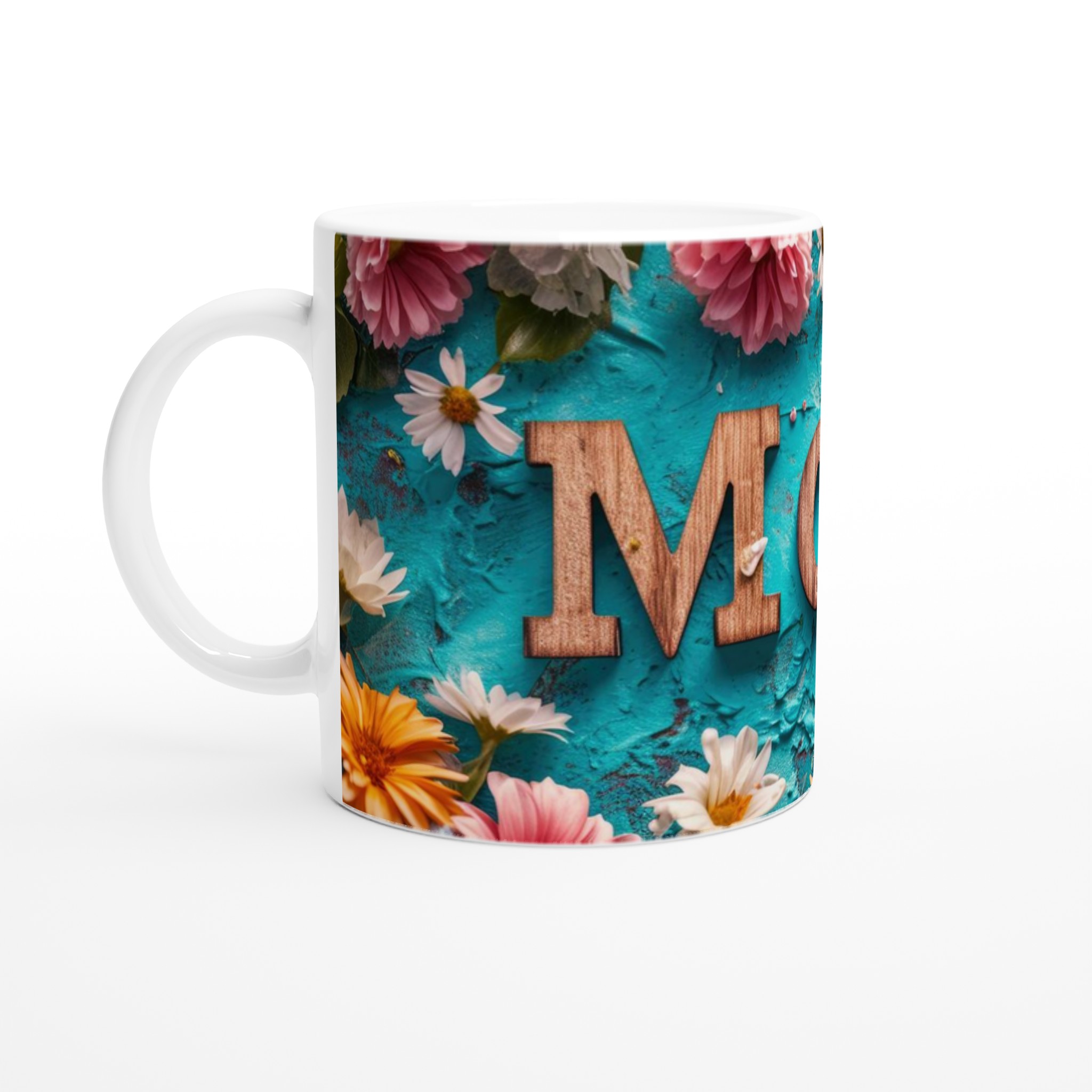 Vit 11oz keramisk mugg – Fira mamma med blomstrande elegans i flera färger 1 4d7d9292-35c9-483b-9009-05e87b151ce4