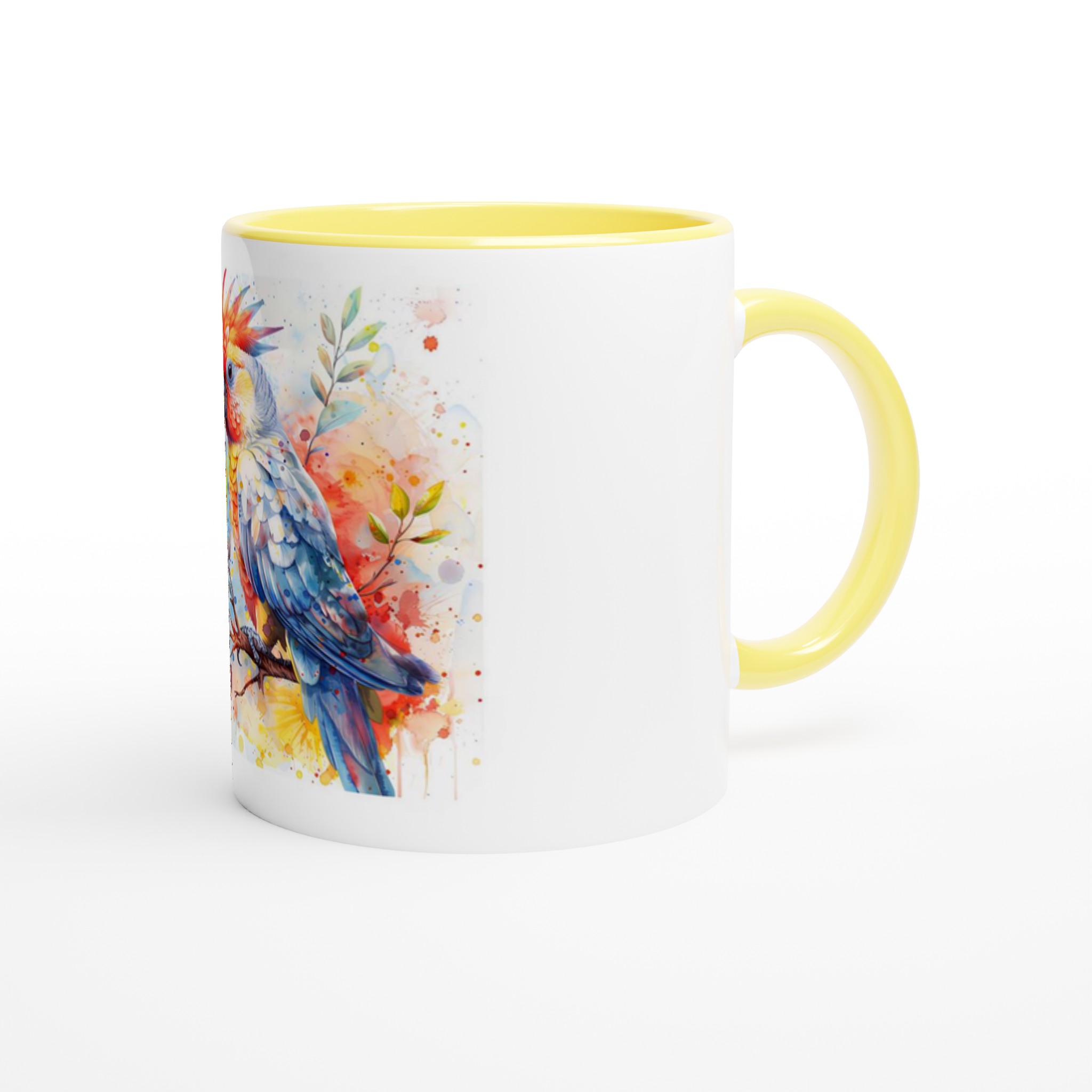 Tropisk Akvarell Papegoja Keramisk Mugg - Livfull 11oz kaffekopp med färgad insida i ditt val av sex djärva nyanser 8 4d99c016-151c-41e3-ad0f-65f50325e278