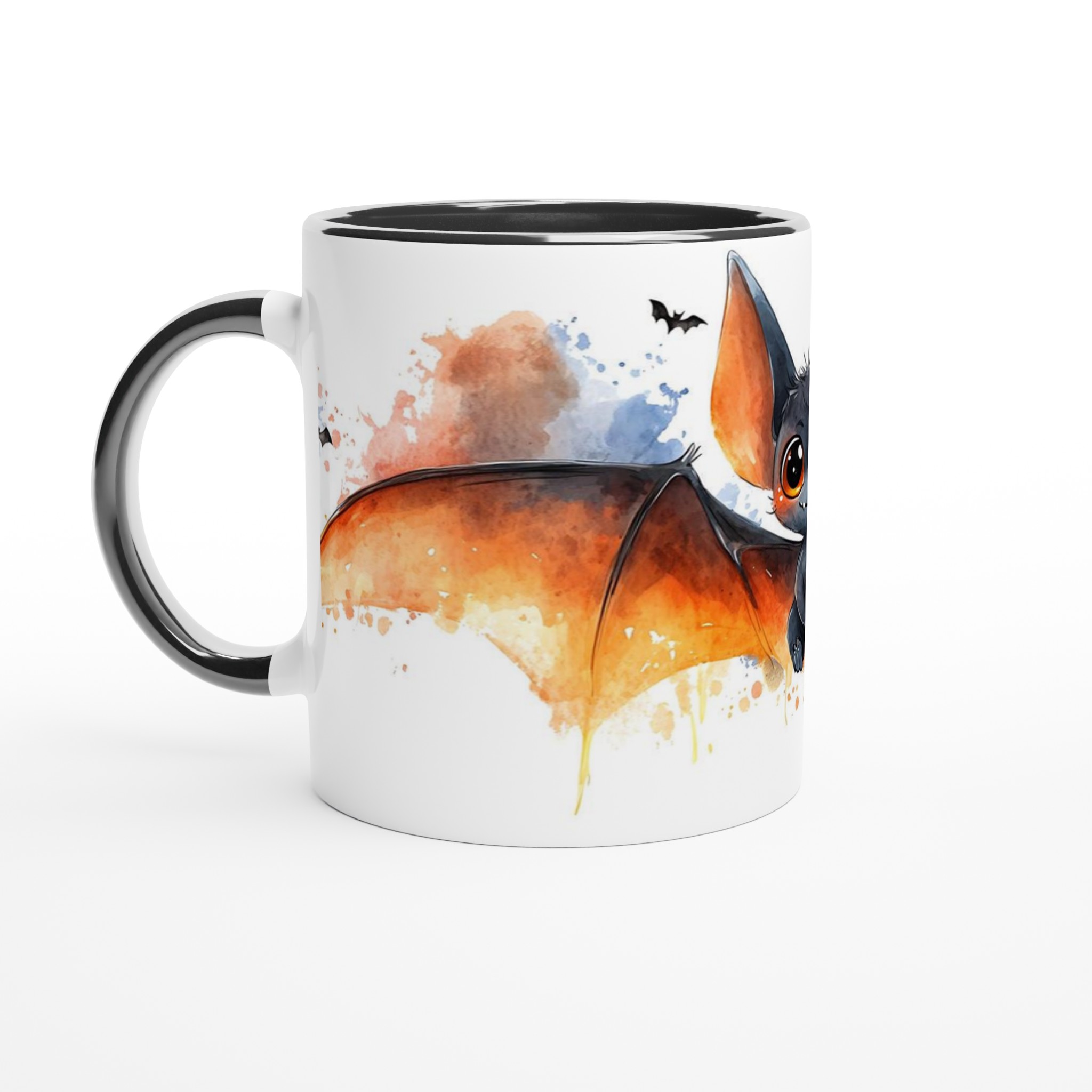 Söt Vattenfärg Fladdermus Mugg - Halloween Kaffekopp med Lekfull Design & Valfri Färg 4 4d9c9202-ae94-480d-841b-42a2e7a8542d