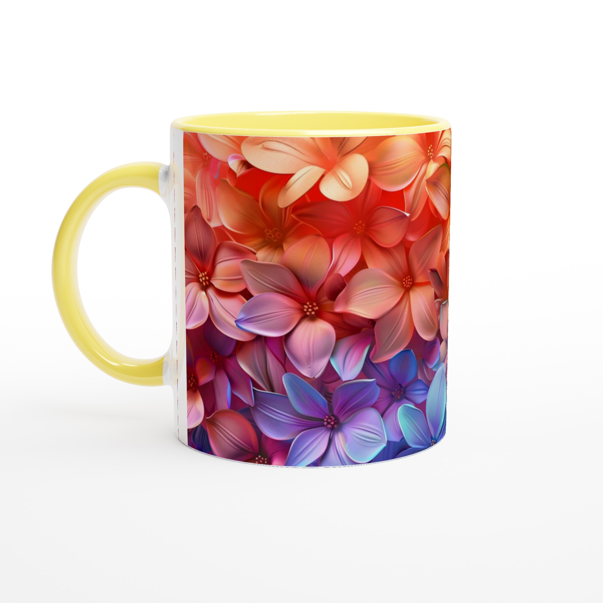 Färgsprakande Blomstermugg – 11 oz Keramisk Kaffemugg i Ditt Val av 7 Livfulla Nyanser 3 4dc9bda8-1790-4965-b41e-18be11d170e9