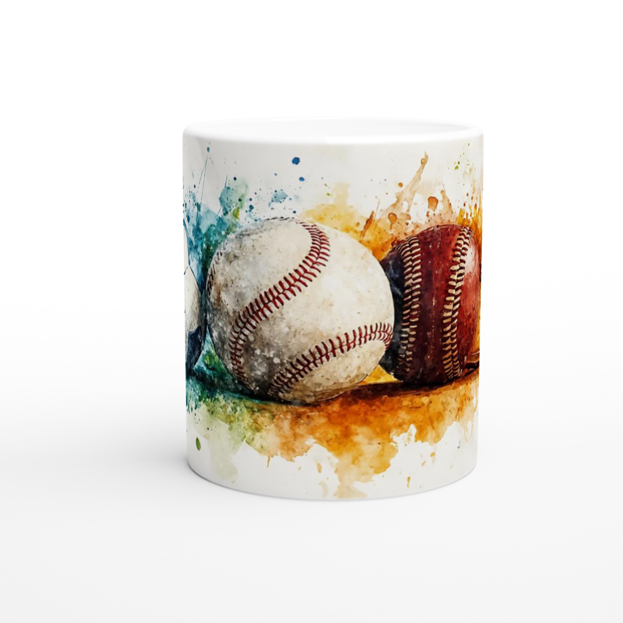 Vit 11oz keramisk mugg med sportig splash i livfulla färger 8 4de50689-3cd0-4d70-9d1a-7648c0c8b125