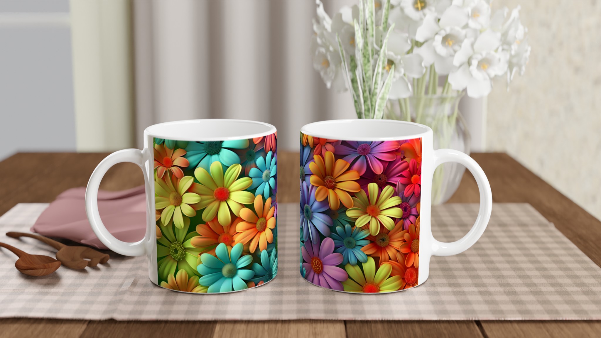 Färgglad Blommig Keramikmugg 11oz – Välj din glada färg! 11 4df9bf95-b743-4885-a243-134b4b3f20ca