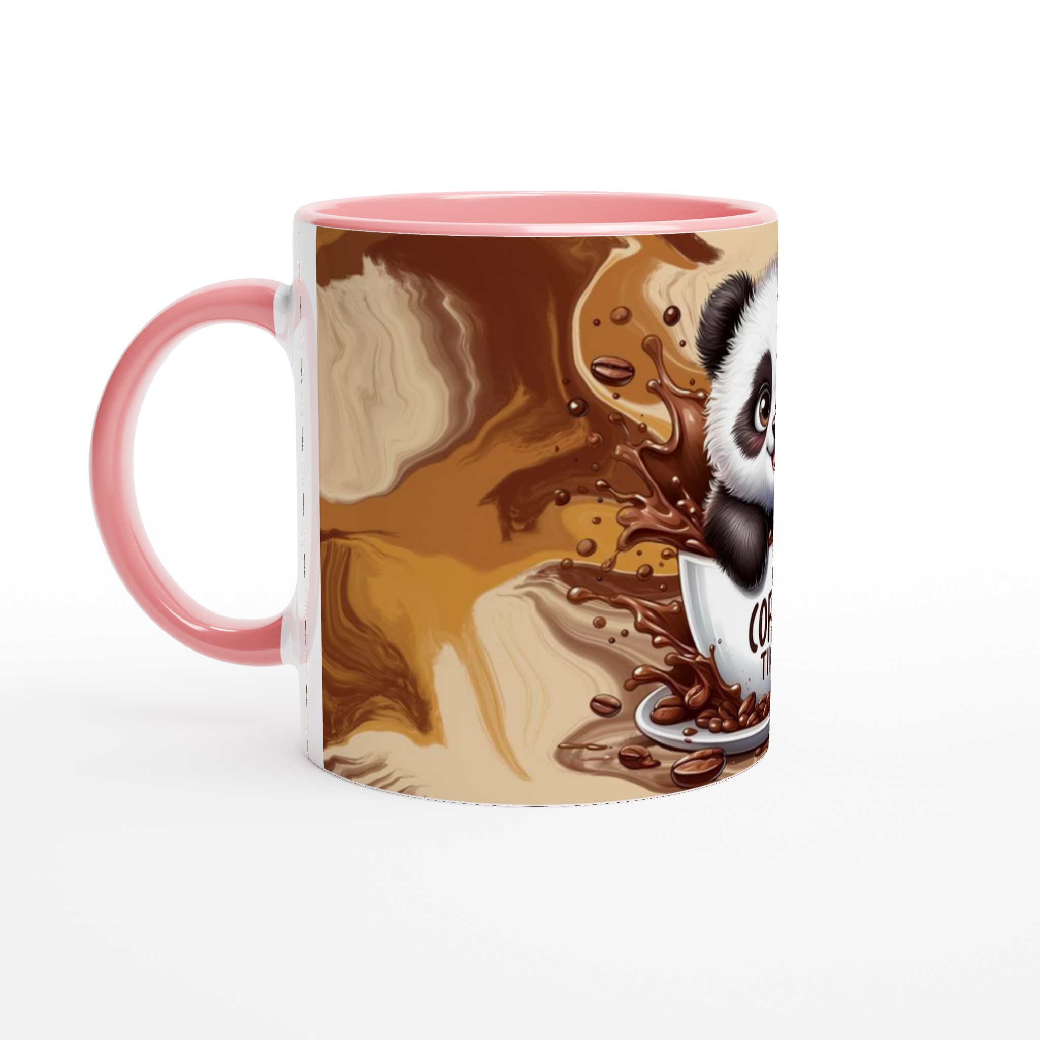 Vit 11oz keramisk mugg med lekfull panda och kaffe-motiv i flera färgstarka nyanser 6 4e143411-9d21-4bc6-81fb-b40e2c5b93fb