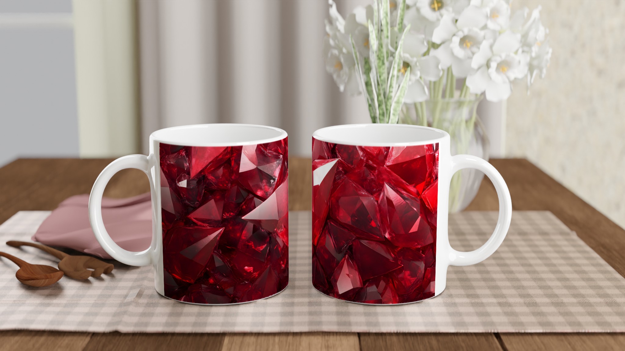 Rubinröd Kristallmugg – 11 oz Keramisk Mugg för Glödande Drycker i Sju Fängslande Färger 10 4e3720bd-190e-4905-8b5c-b31308b9c7c7