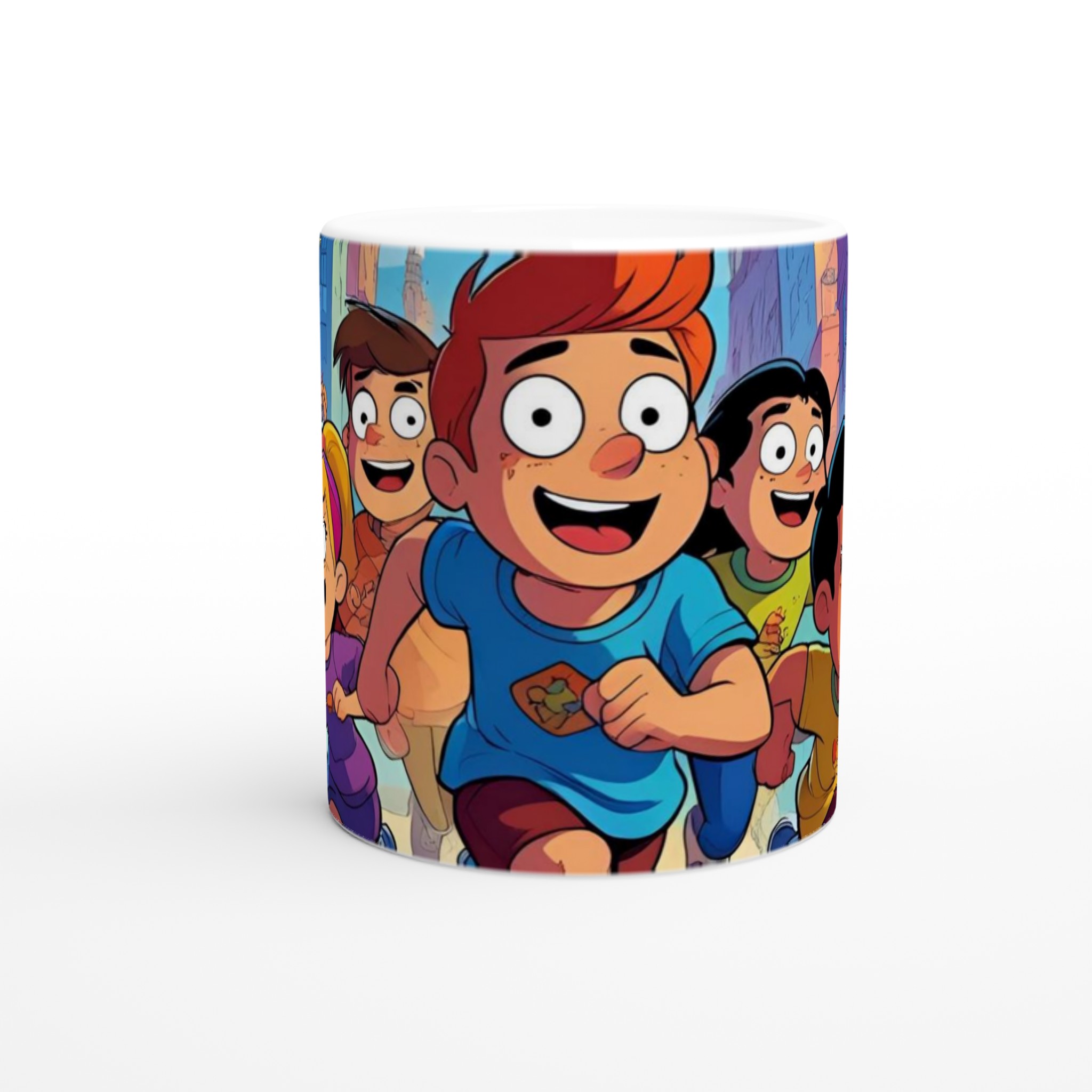 Vit 11oz keramisk mugg med färgsprakande äventyrsdesign i ditt val av sju livfulla färger 8 4e60cb90-e2d4-4b69-b080-49392b63e703