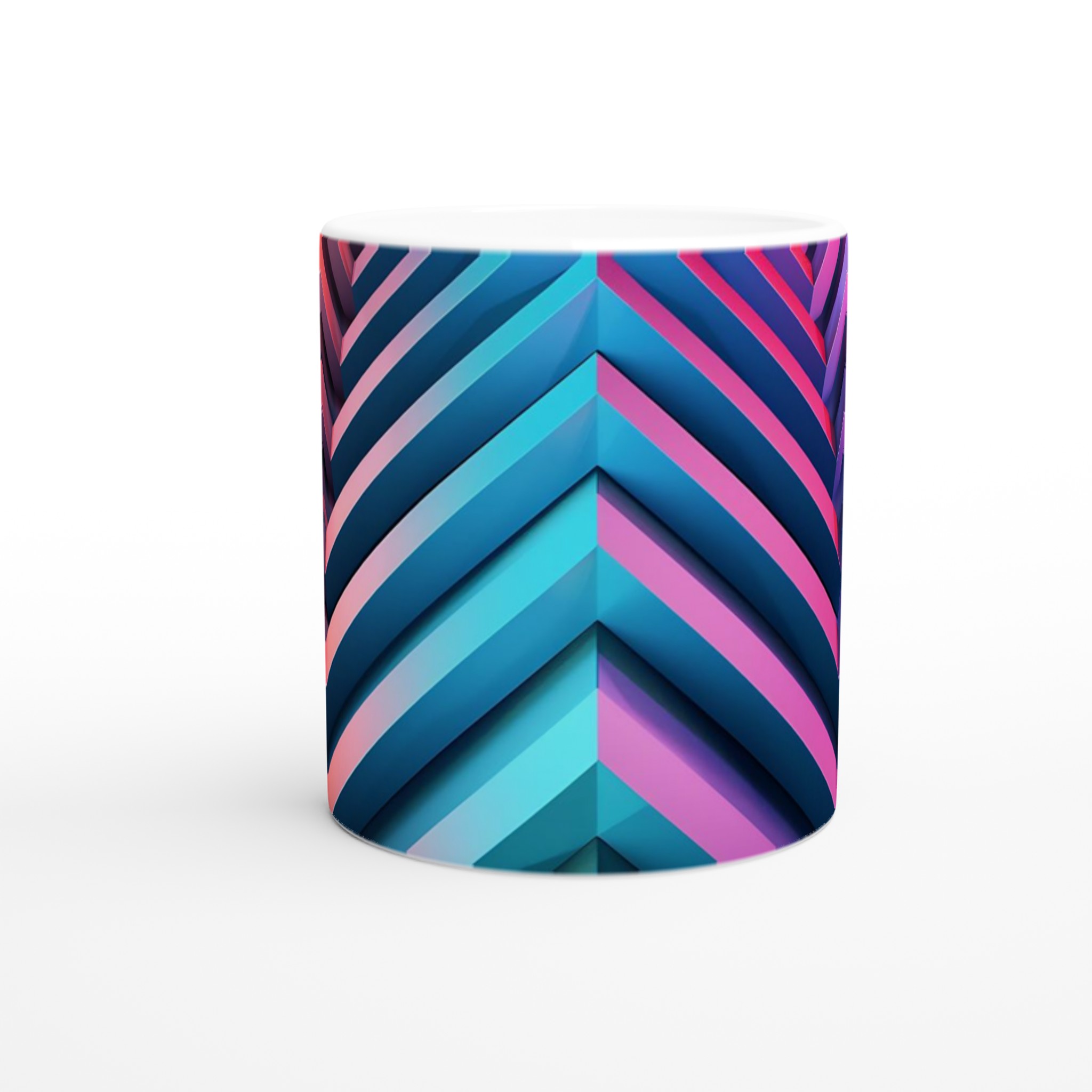 Abstrakt Chevron Mugg – 11oz Keramisk Kaffekopp i Levande Neonfärger, Perfekt för Den Moderna Vardagen 8 4eec9f41-5410-450e-8f9e-7d66f6541544