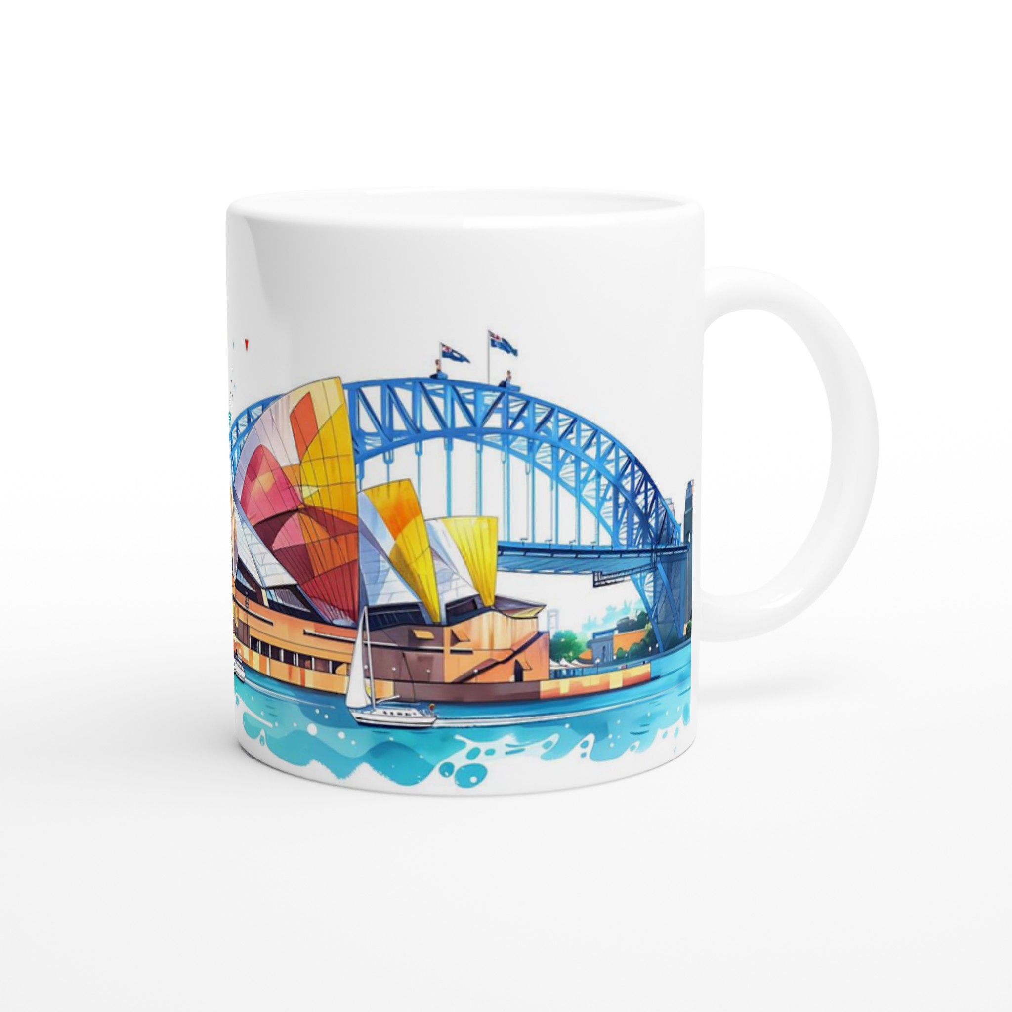 Sydney Opera House & Harbour Bridge Keramikmugg - Livfull Akvarellkonst i Valfri Färg 9 4f15db09-33ad-484d-bab8-babc98c98794