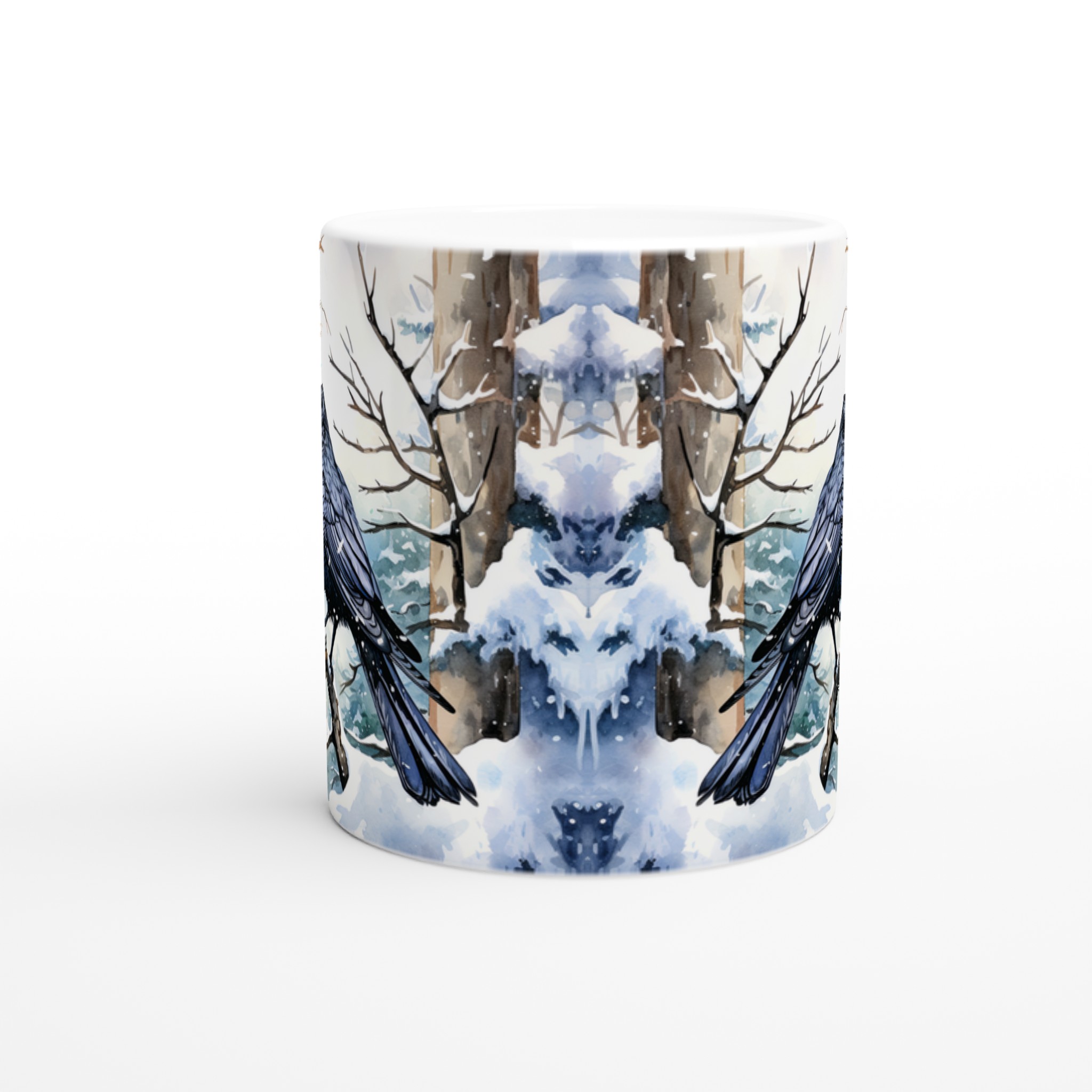 Vit 11oz keramisk mugg med vinterkråka - välj mellan sju eleganta keramiska färger 8 4f1a3e88-f2f5-42e3-a2ee-5ce5144a5d35