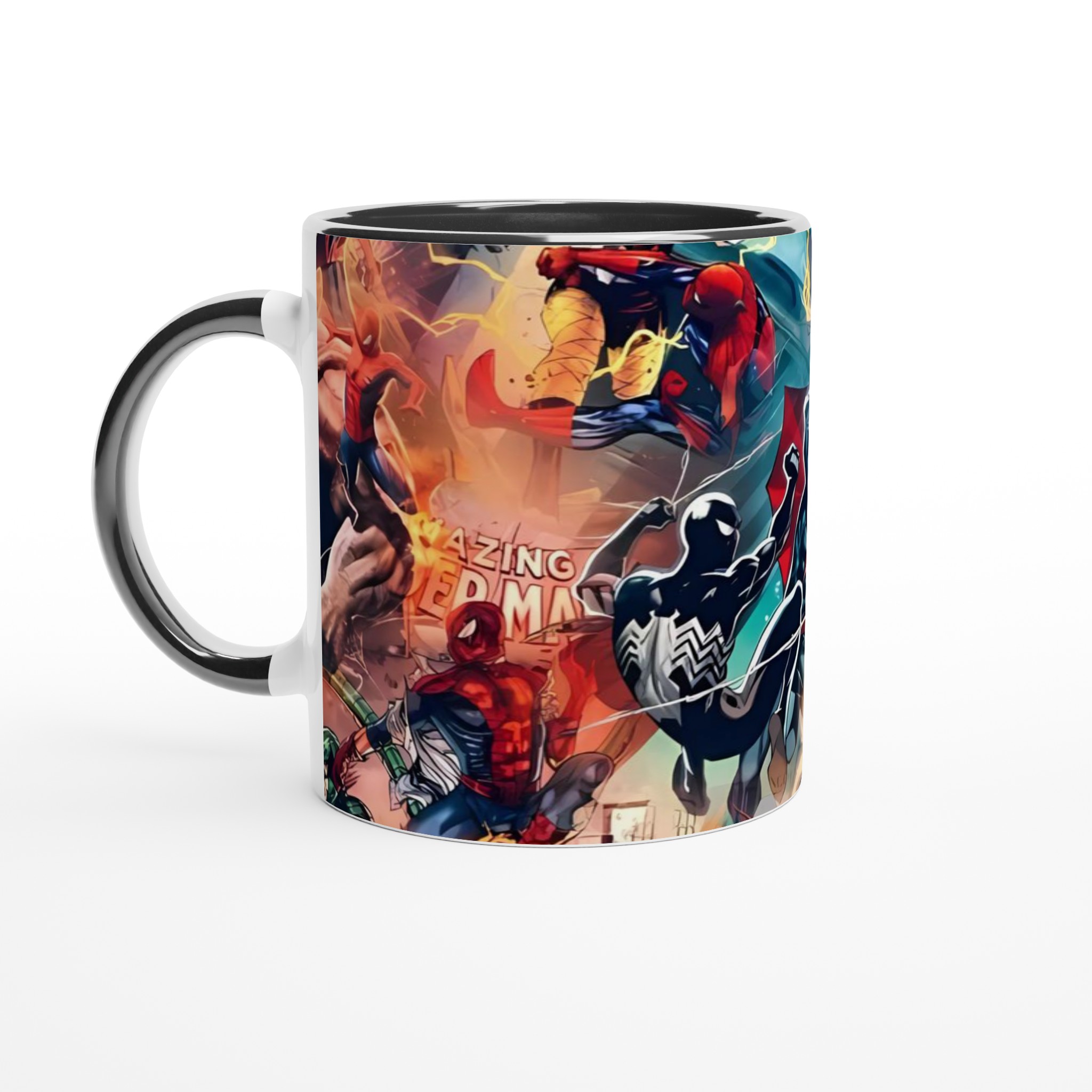 Vit 11oz keramisk mugg med sprakande Spider-Man serier i färgglad design 4 4f2a8af5-027d-4320-a151-21706162d5c8